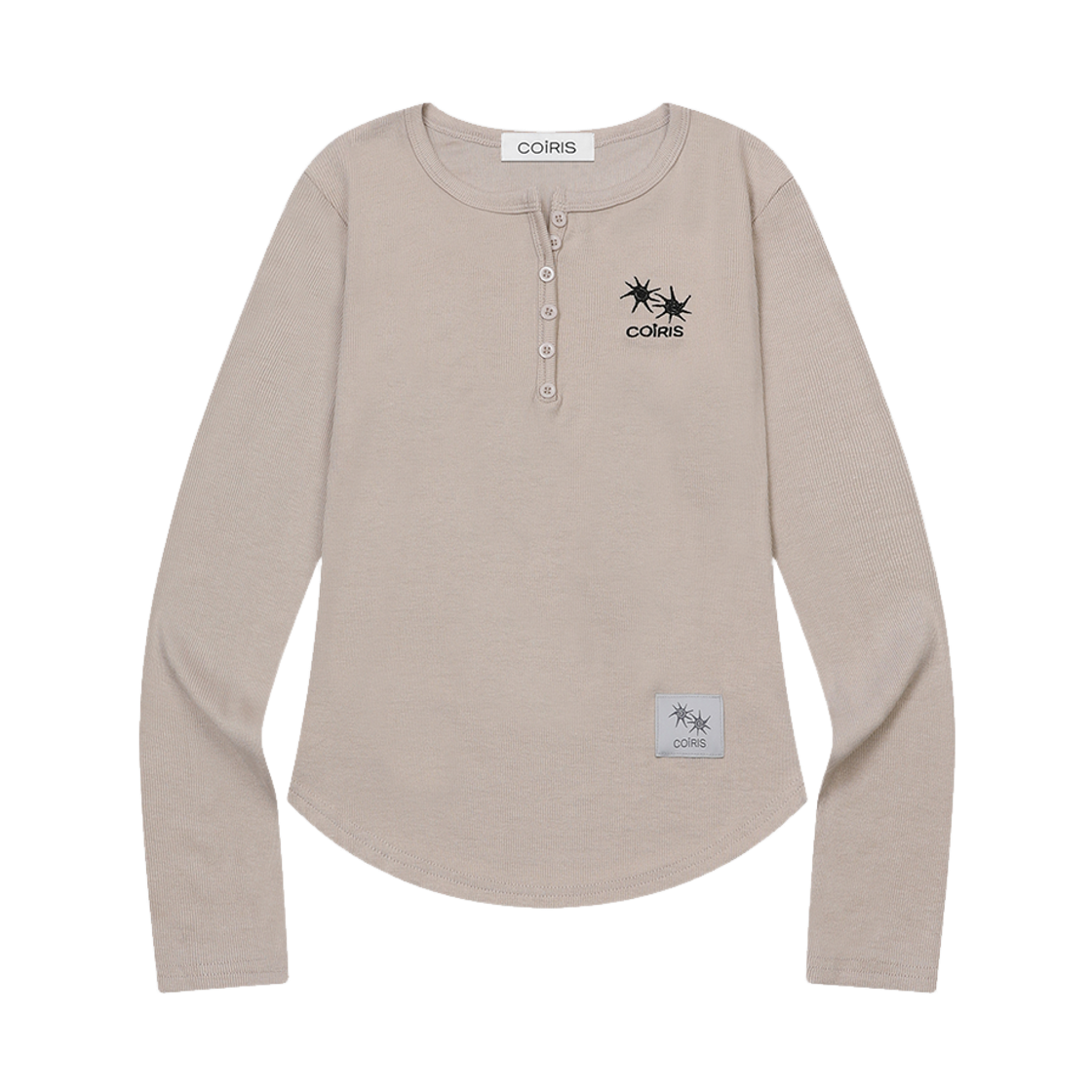 C-P00000CW Coiris Arina Button Long Sleeve T Beige