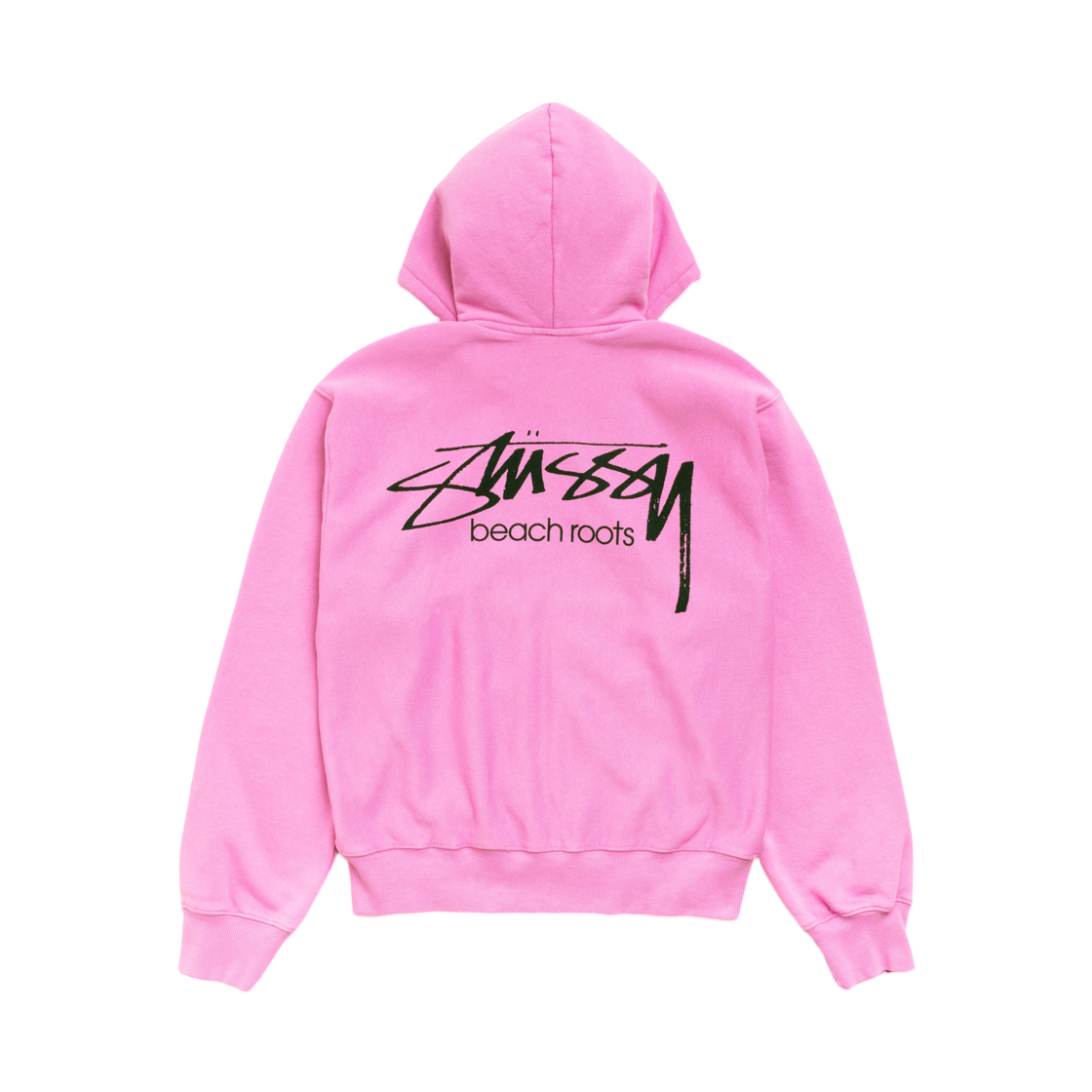 1975198 Stussy Beach Roots Zip Hoodie Garment Dyed Pink