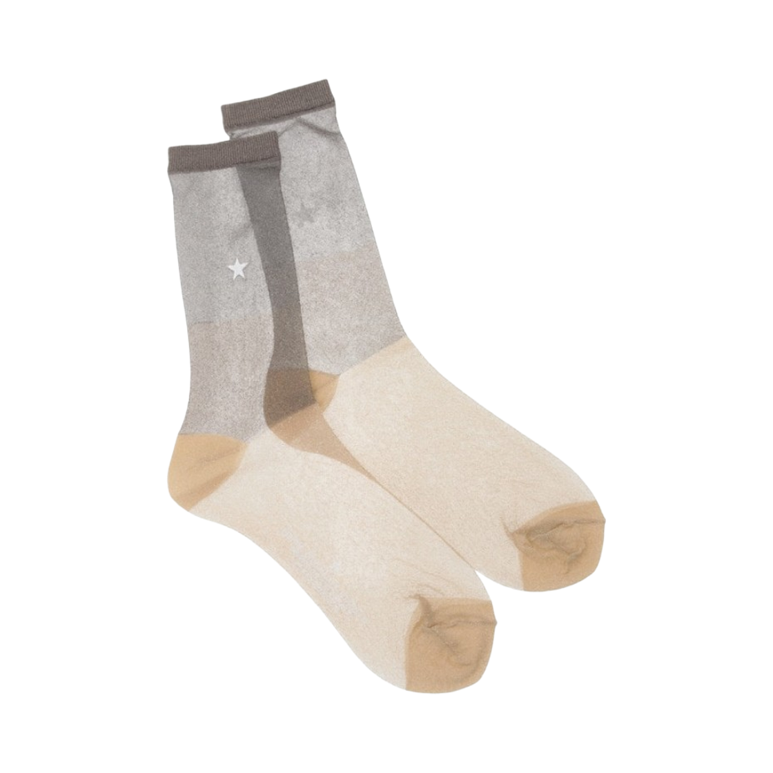 A2866PSC401 Converse Tokyo Star Glitter Sheer Bi Color Socks Charcoal Gray
