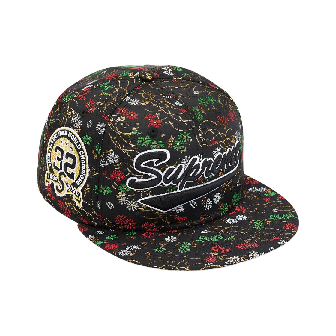 슈프림 플로럴 자카드 뉴에라 블랙 - 26SS(Supreme Floral Jacquard New Era Black - 26SS) - 2