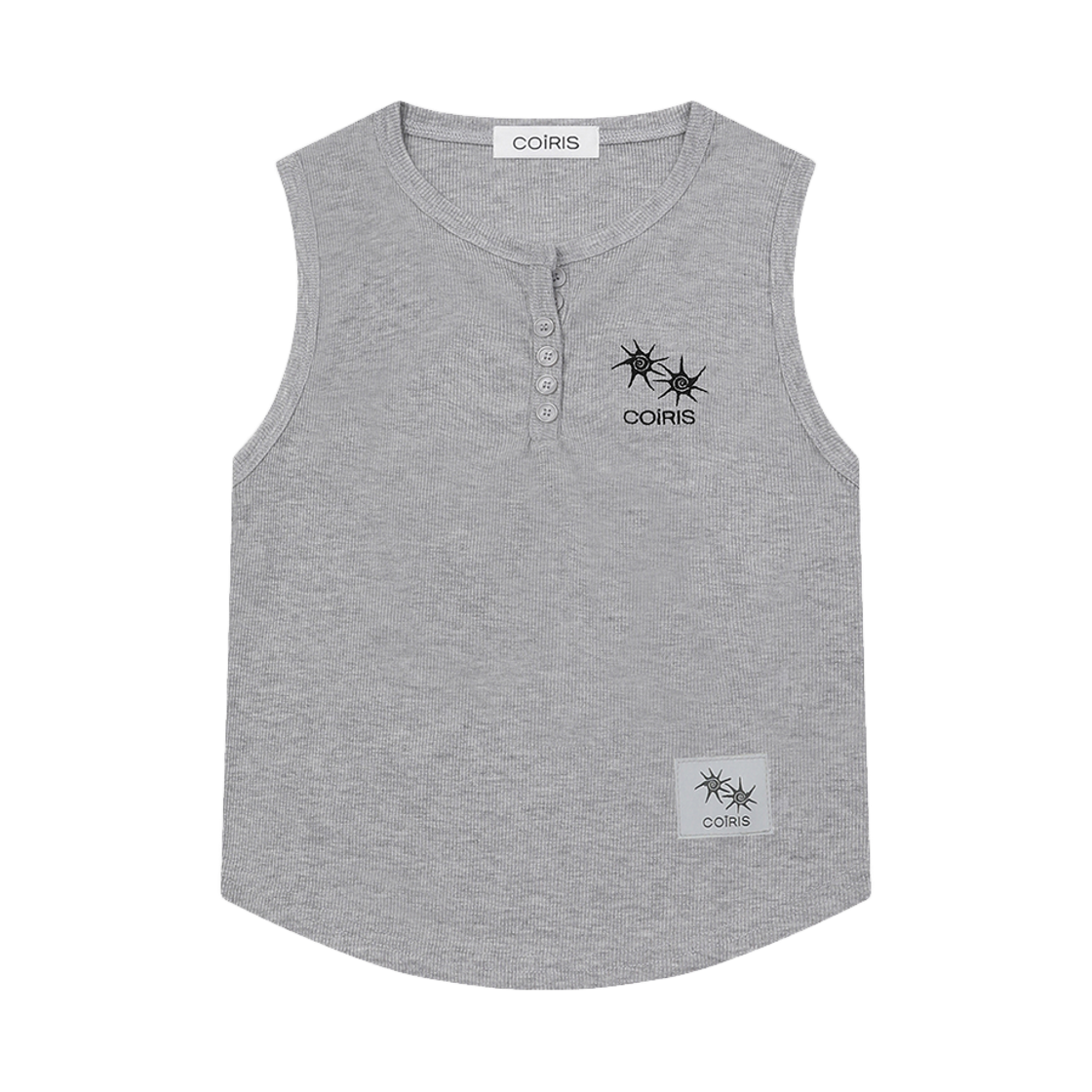 코이리스 아리나 버튼 크롭 굴림 슬리브리스 그레이(Coiris Arina Button Crop Sleeveless Gray) - 1