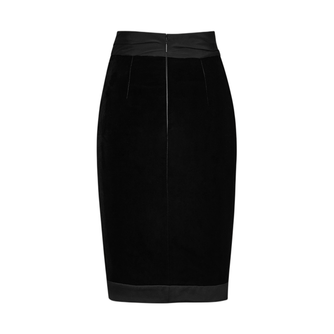 (W) 생로랑 랩 스커트 벨벳 앤 사틴 누아((W) Saint Laurent Wrap Skirt in Velvet and Satin Noir) - 2