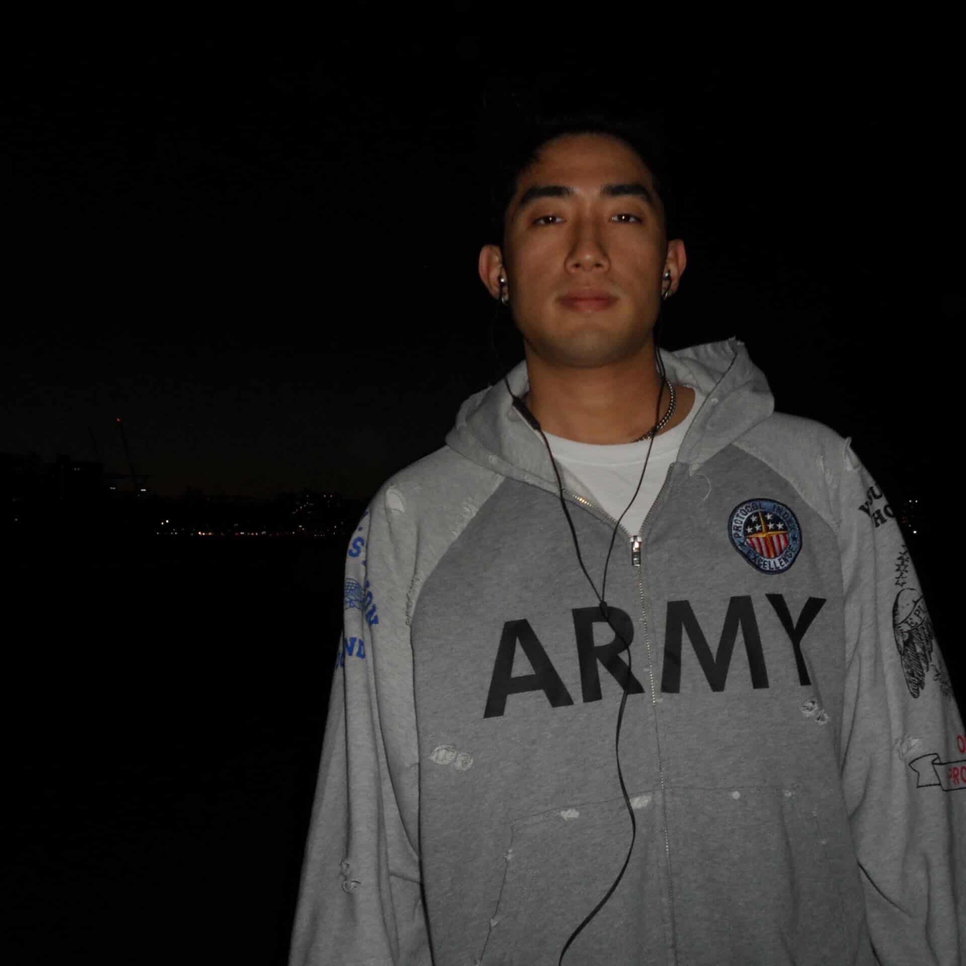 Protocol Index Reconstructed Zip Hoodie Melange Grey 착용 스타일 - 2