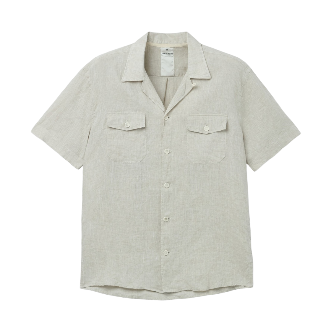 시리즈 오스발도 트루키 프린트 린넨 반팔 셔츠 아이보리(Series Osvaldo Trucchi Printed Linen Short Shirt Ivory) - 1
