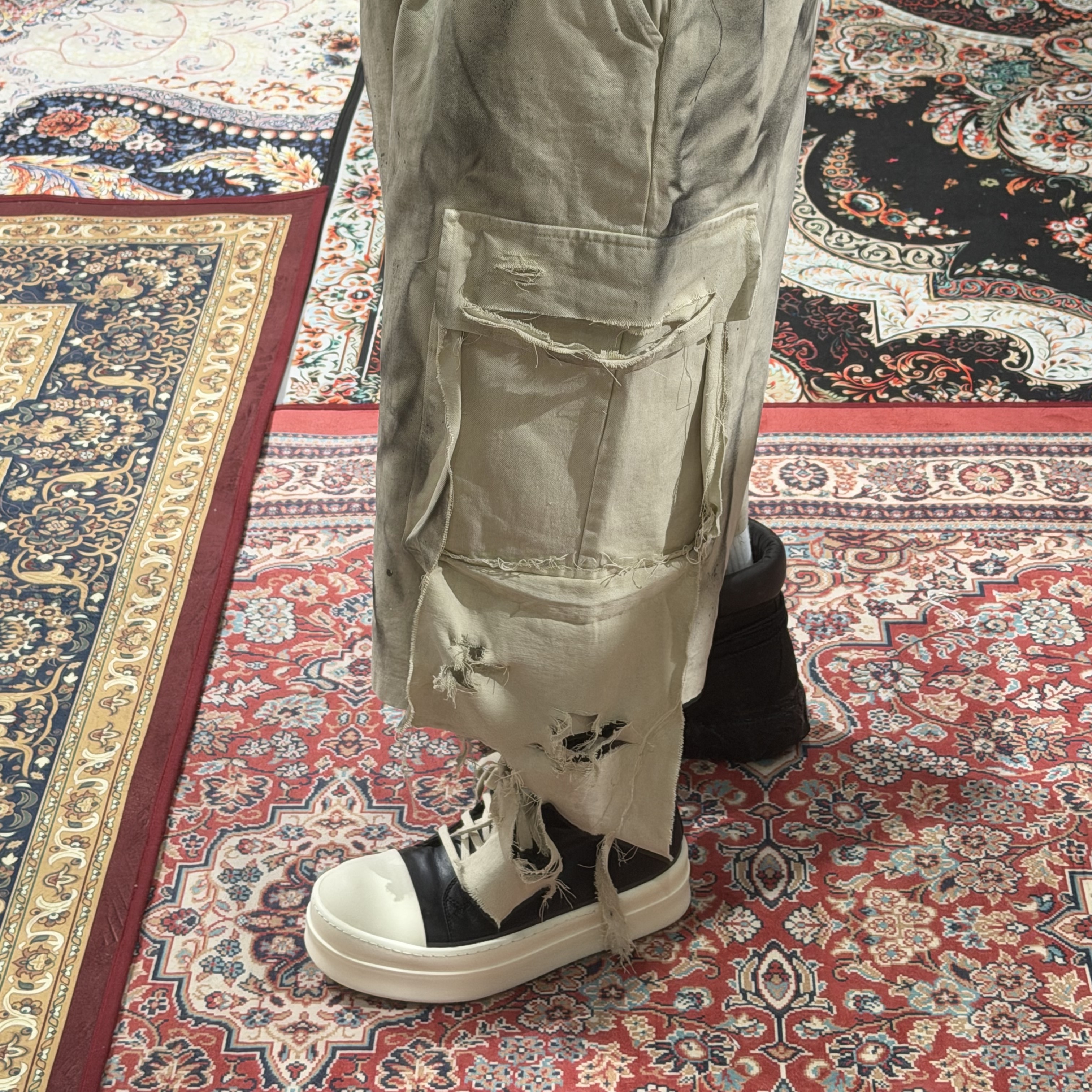 Timberland x Surgery 6 inch Boot Yellow - Wide, Rick Owens Mega Bumper Sneakers Black Milk 착용 스타일 - 4