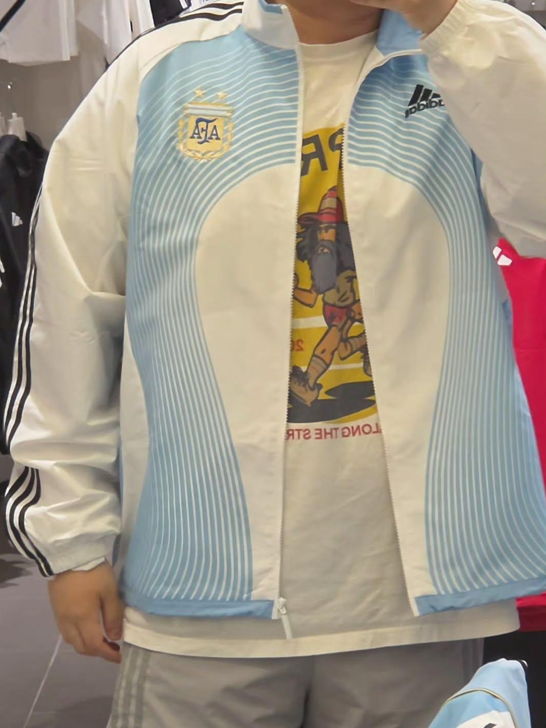 Adidas Argentina Home Track Top 2006 White - KR Sizing (Non Marking Ver.) 착용 스타일