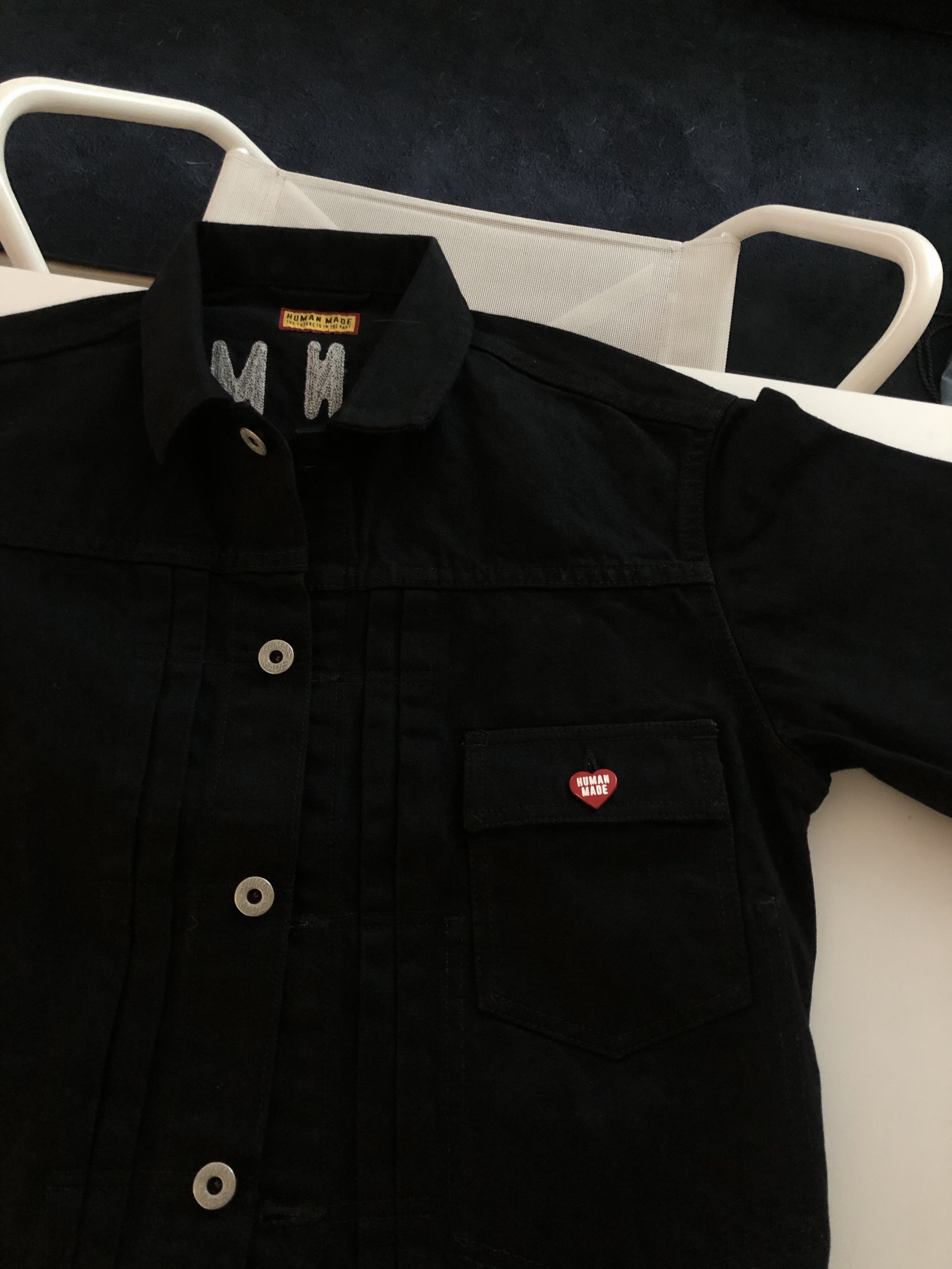 Human Made x Verdy x Lotte Museum Work Jacket Black 착용 스타일 - 4
