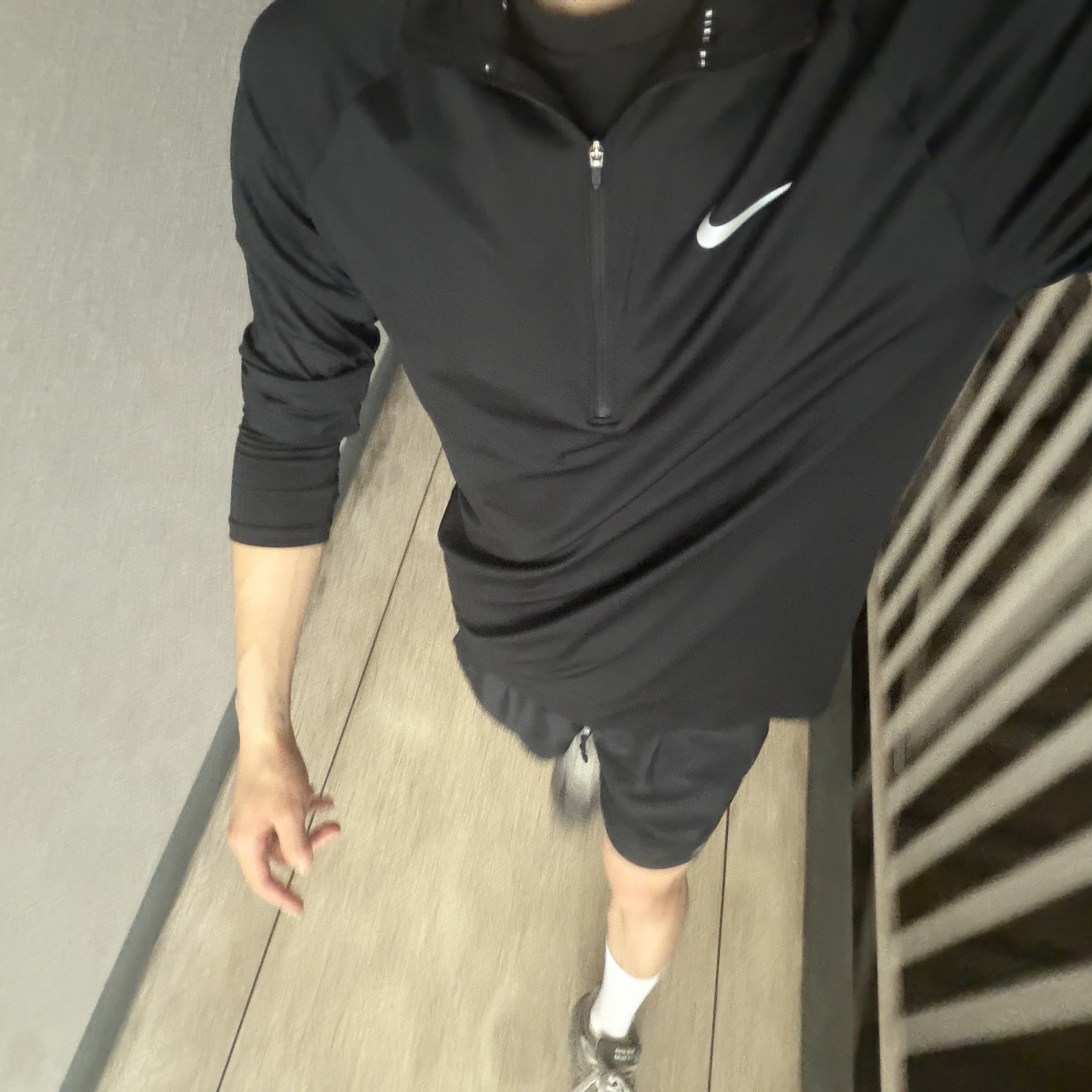 Nike Stride Dri-Fit 1/4 Zip Running Top Black- Asia 착용 스타일 - 1