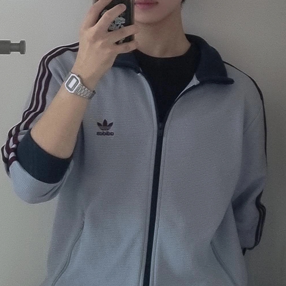 Adidas Originals Track Top Light Grey - KR Sizing 착용 스타일