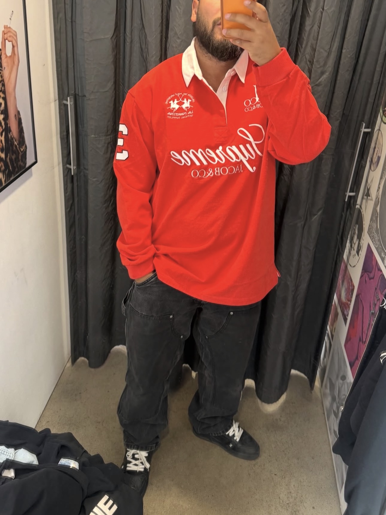 Supreme x La Martina x Jacob & Co Rugby Red - 26SS 착용 스타일 - 1