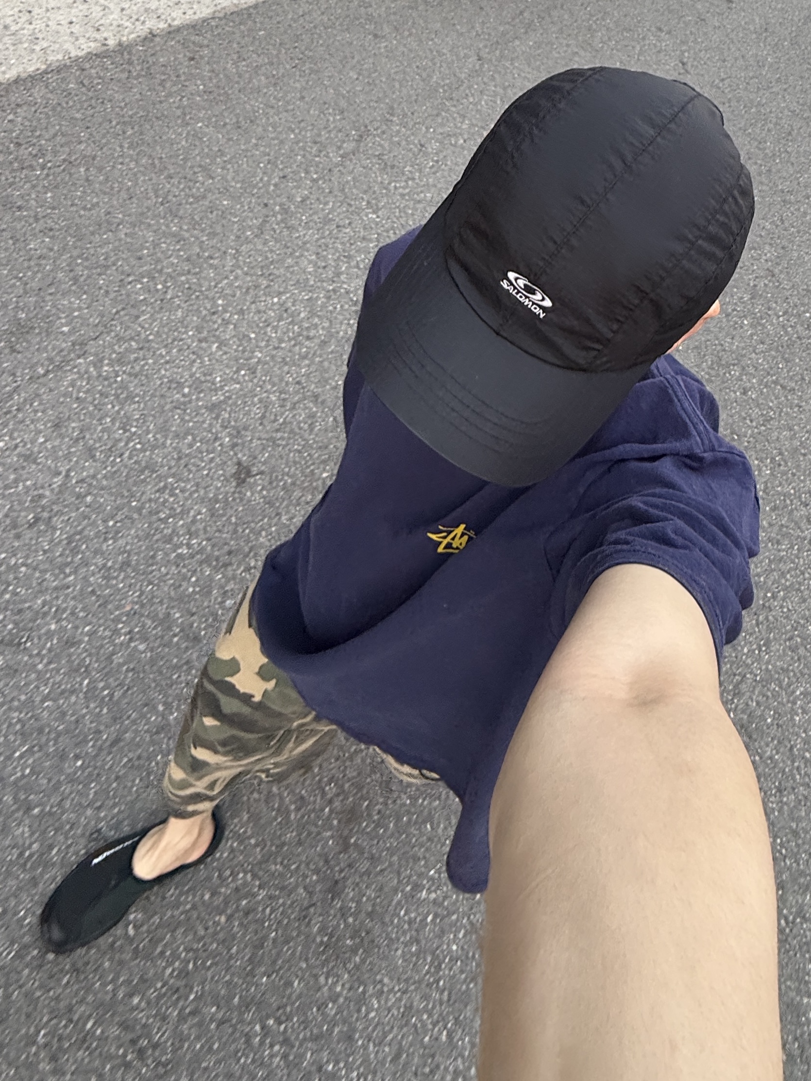 Salomon Rx Slide 3.0 Black, SLOW RECORD HOUSE Carpenter Bermuda Wide Camo Pants Vintage Green 착용 스타일 - 2