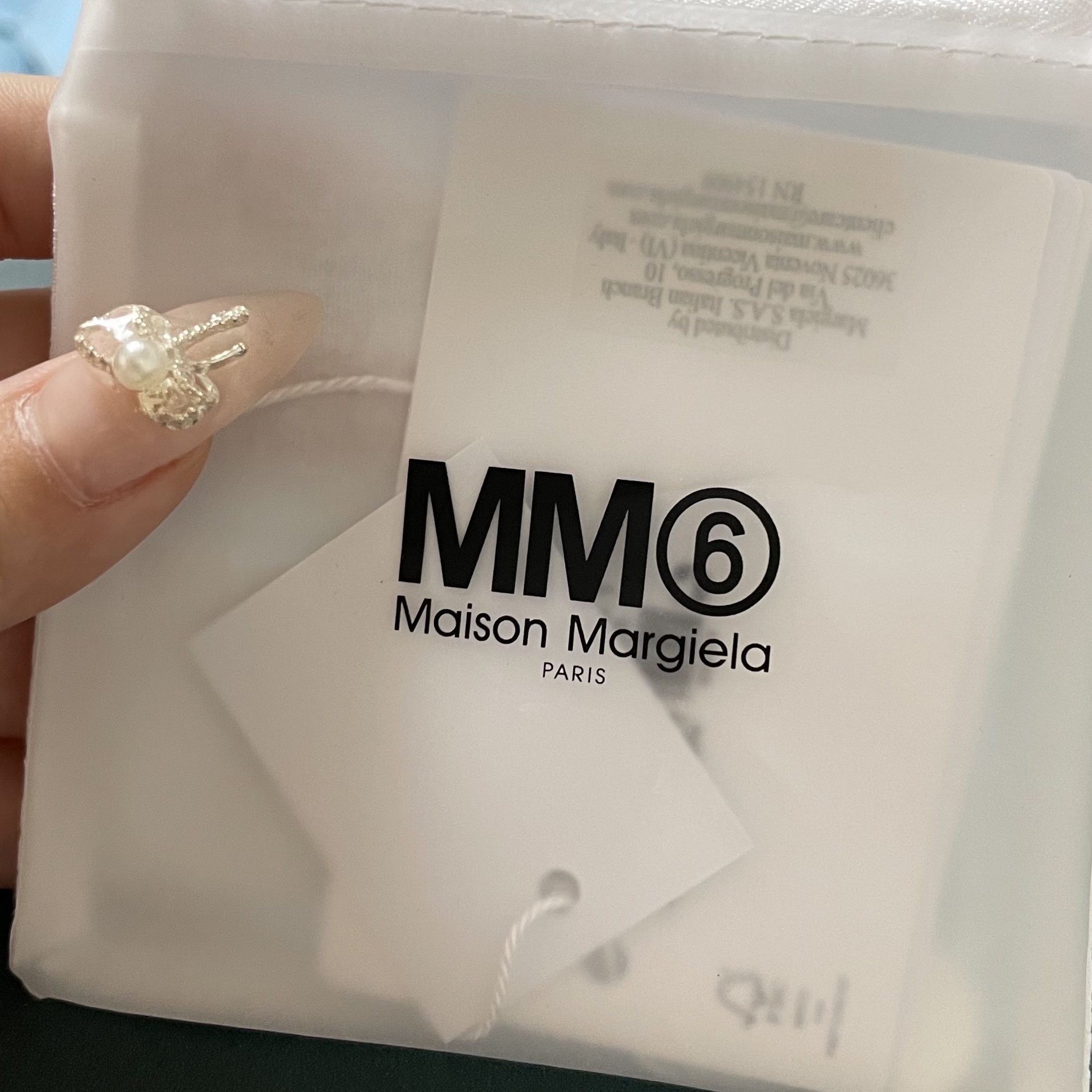 (W) MM6 Maison Margiela Numeric Minimal Signature Ring Silver Palladium 착용 스타일 - 3