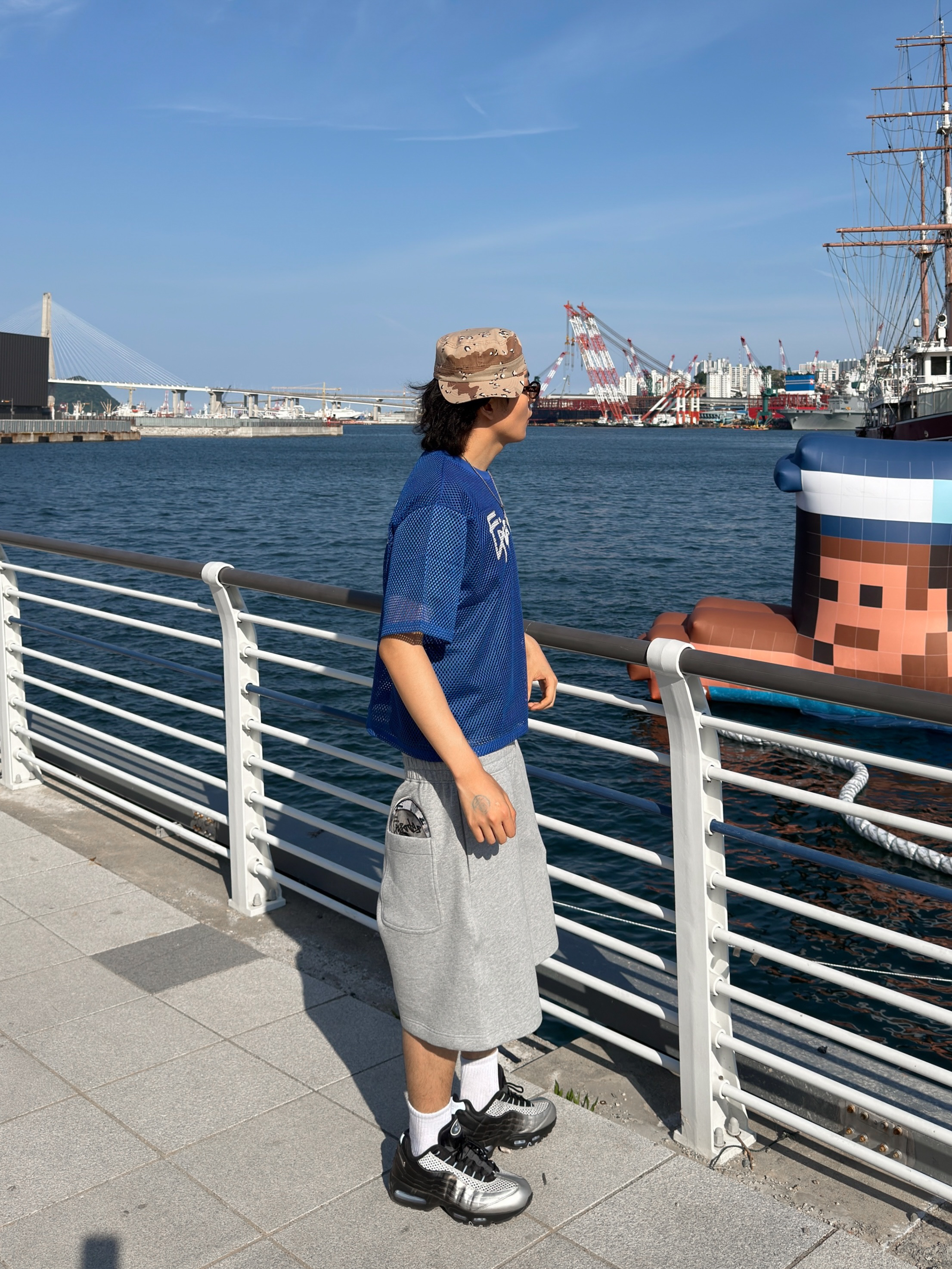Nike x Palace Air Max 95 Metallic Silver Aluminum, Stussy Boxer Shorts Multi (3 Pack) 착용 스타일 - 6