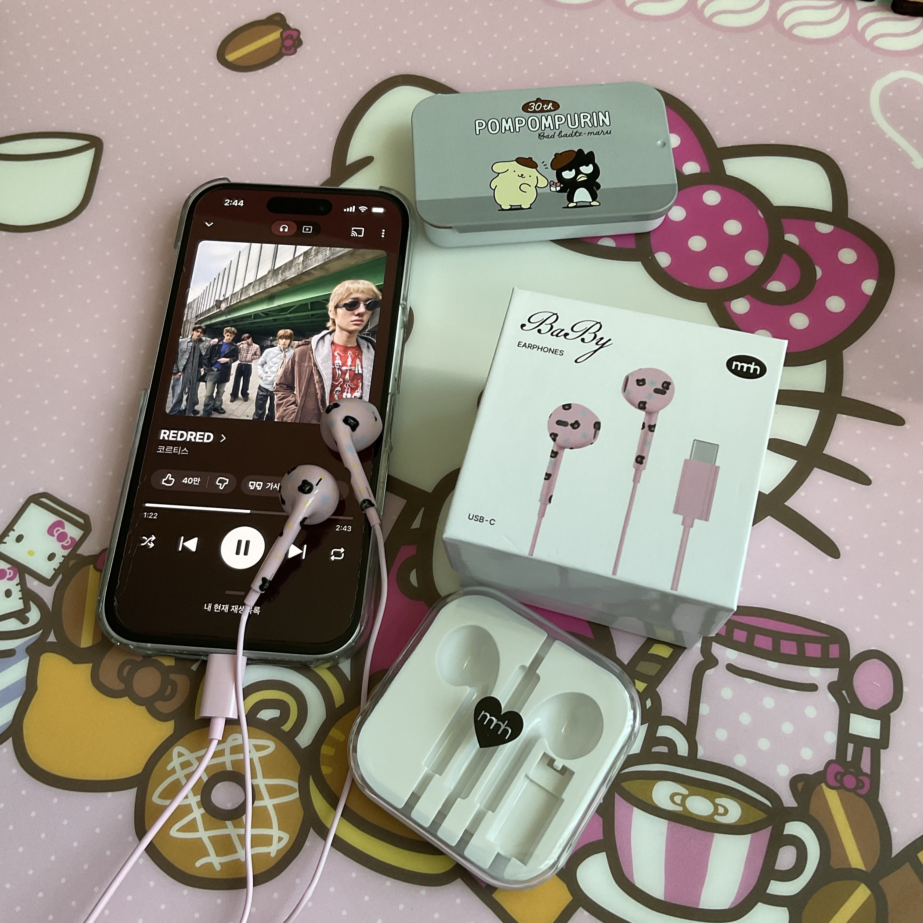 MNH Earphones-Pink (Usb-C) 착용 스타일
