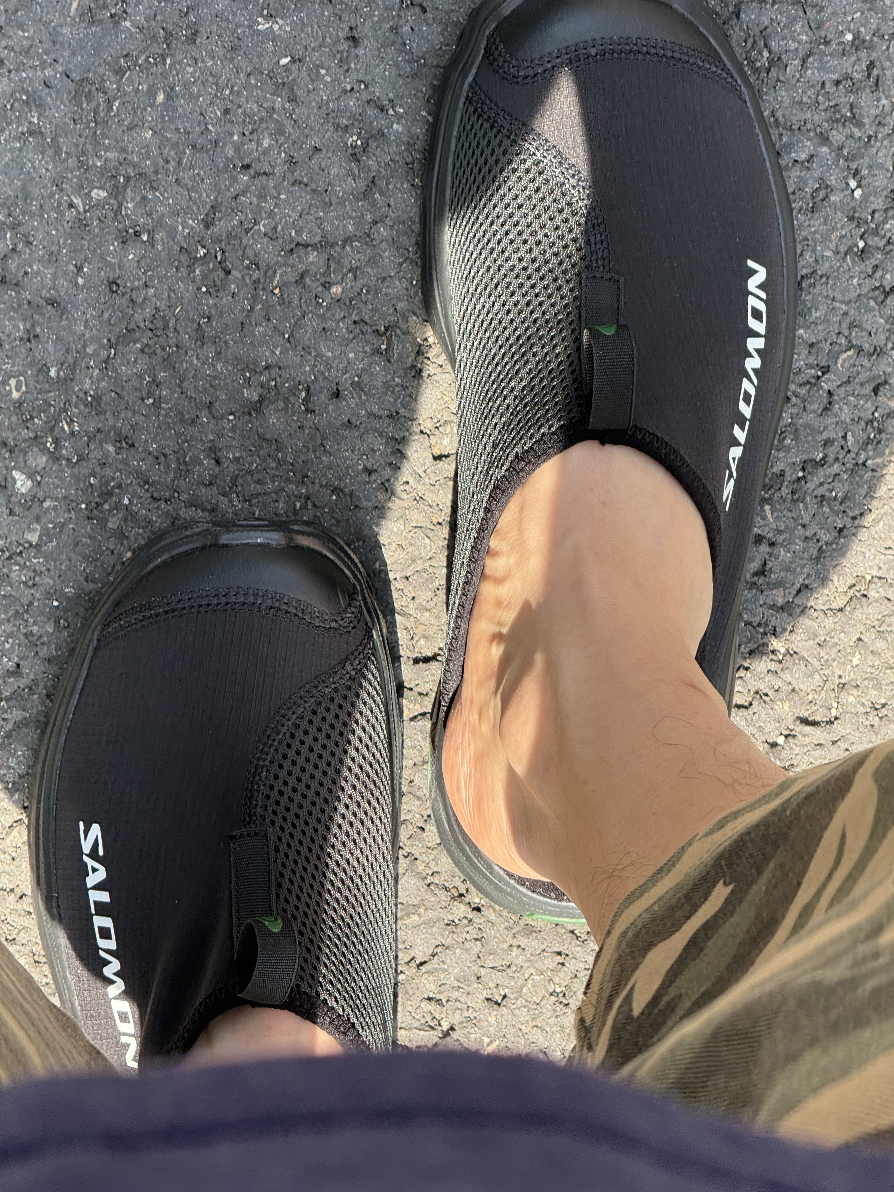 Salomon Rx Slide 3.0 Black, SLOW RECORD HOUSE Carpenter Bermuda Wide Camo Pants Vintage Green 착용 스타일 - 4