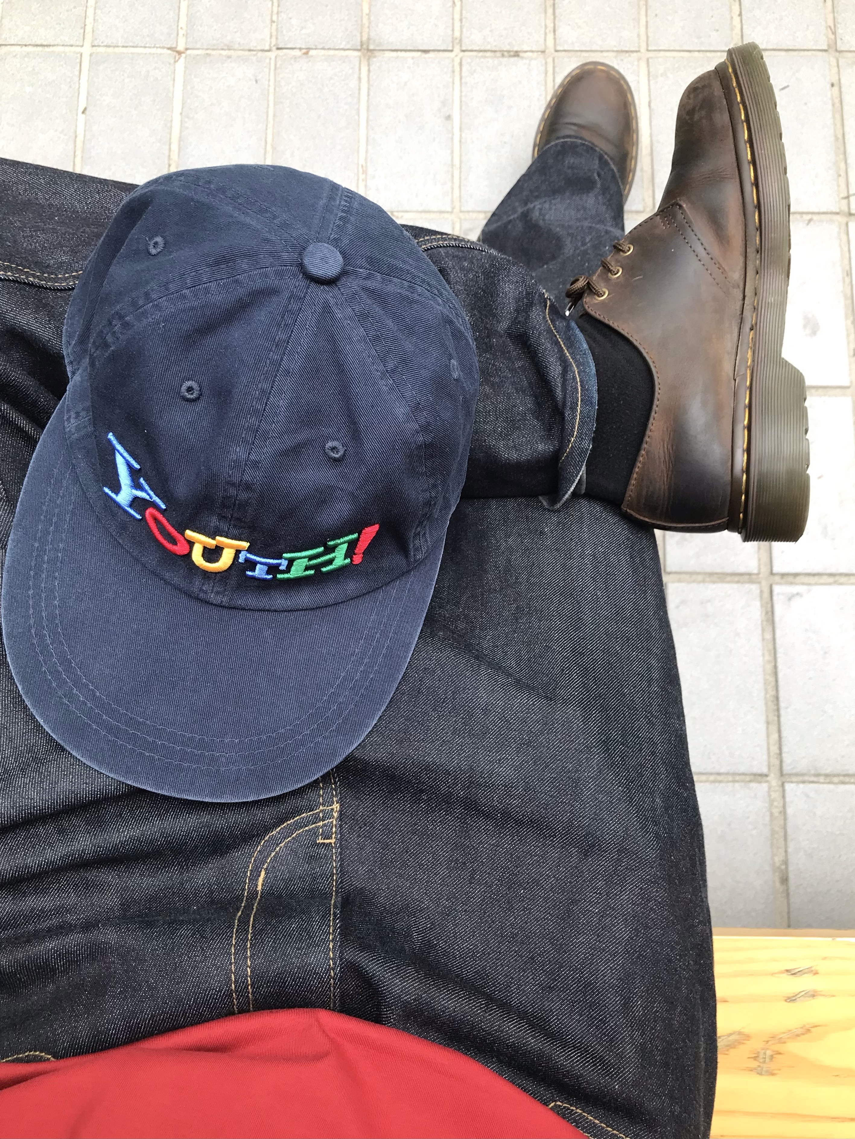 ANNOT YOUTH Long Bill Washing Cap Navy 착용 스타일 - 3
