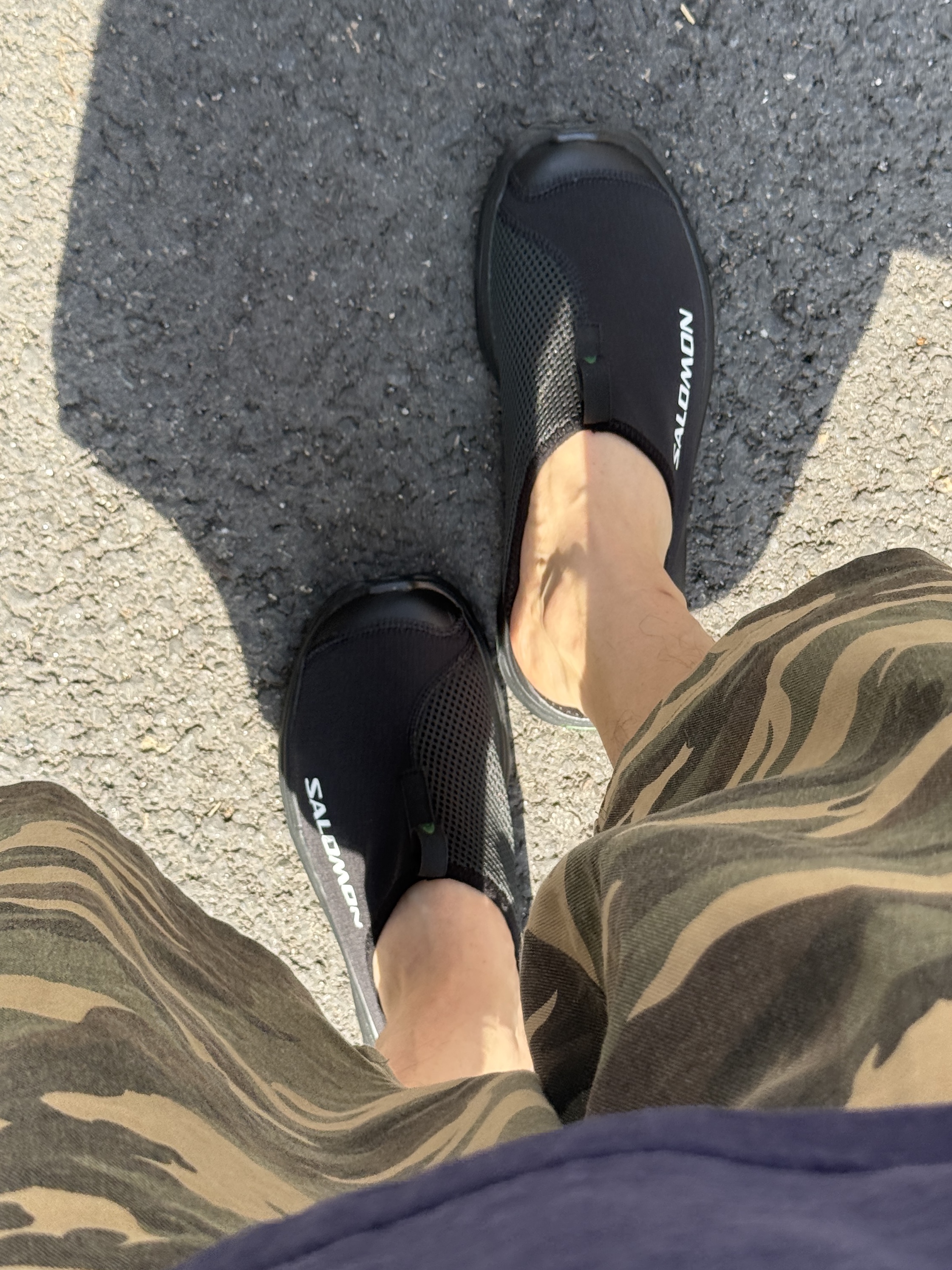 Salomon Rx Slide 3.0 Black, SLOW RECORD HOUSE Carpenter Bermuda Wide Camo Pants Vintage Green 착용 스타일 - 3