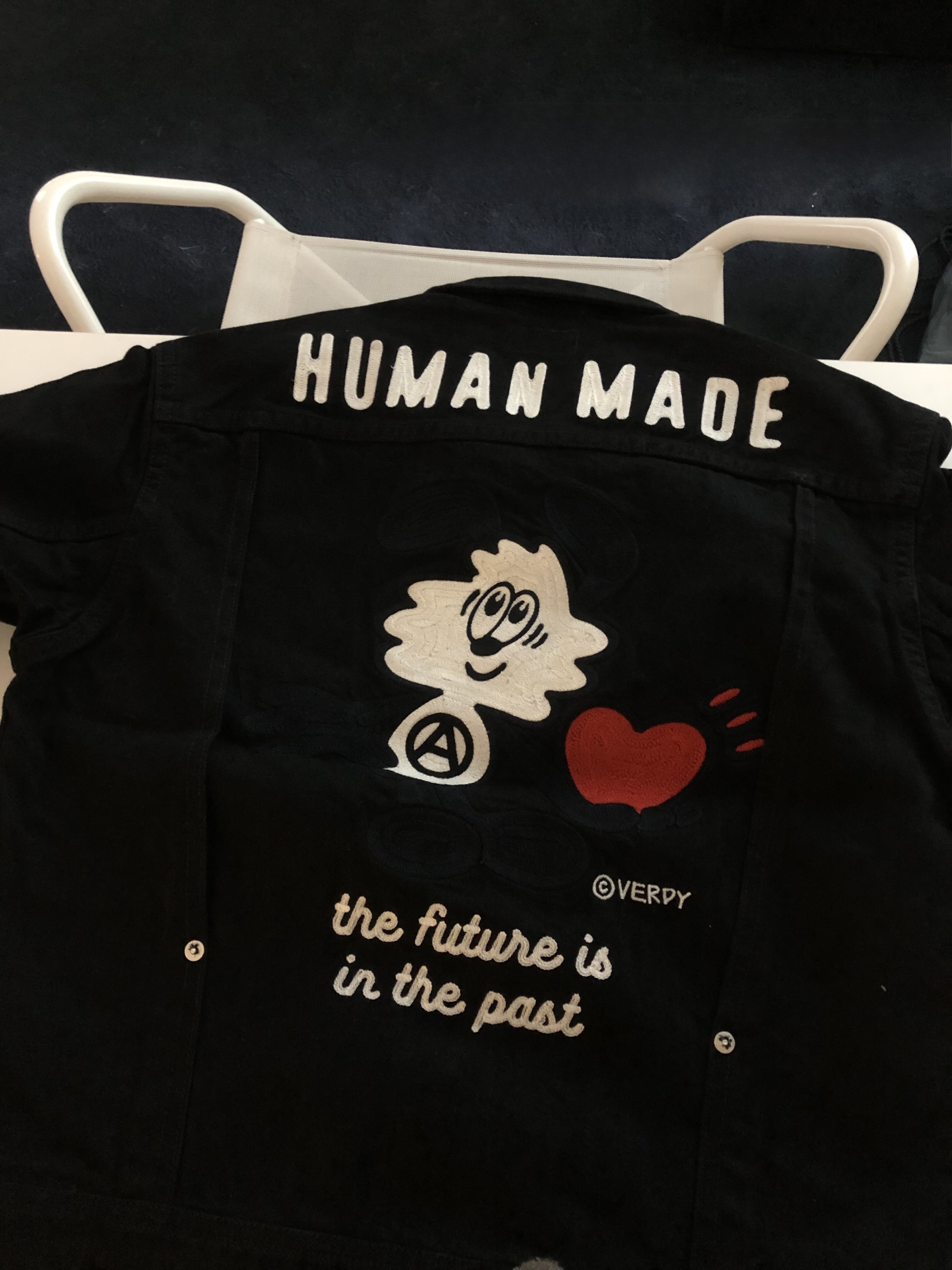 Human Made x Verdy x Lotte Museum Work Jacket Black 착용 스타일 - 1