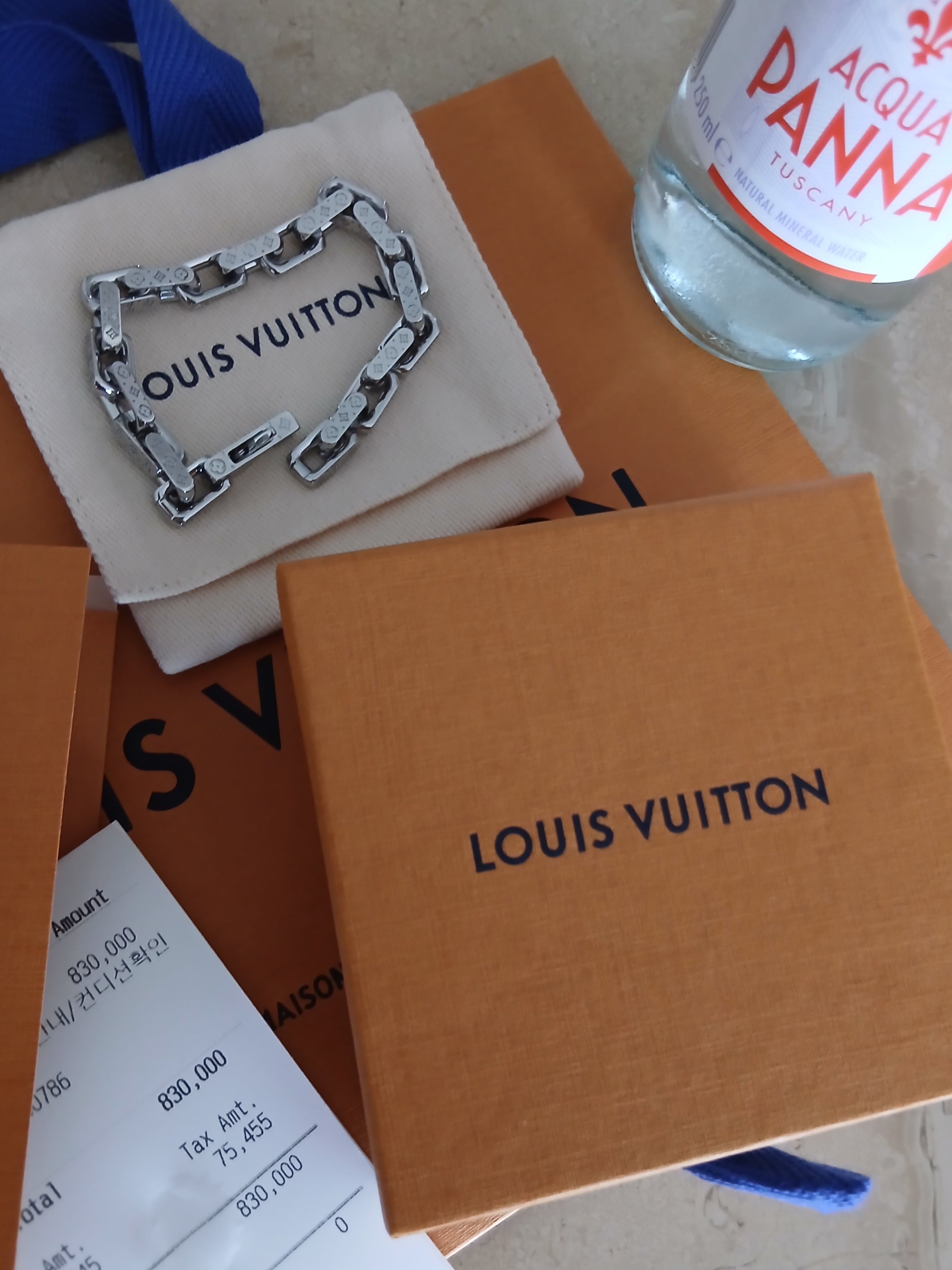 Louis Vuitton Mini Monogram Chain Bracelet Silver Palladium 착용 스타일 - 7