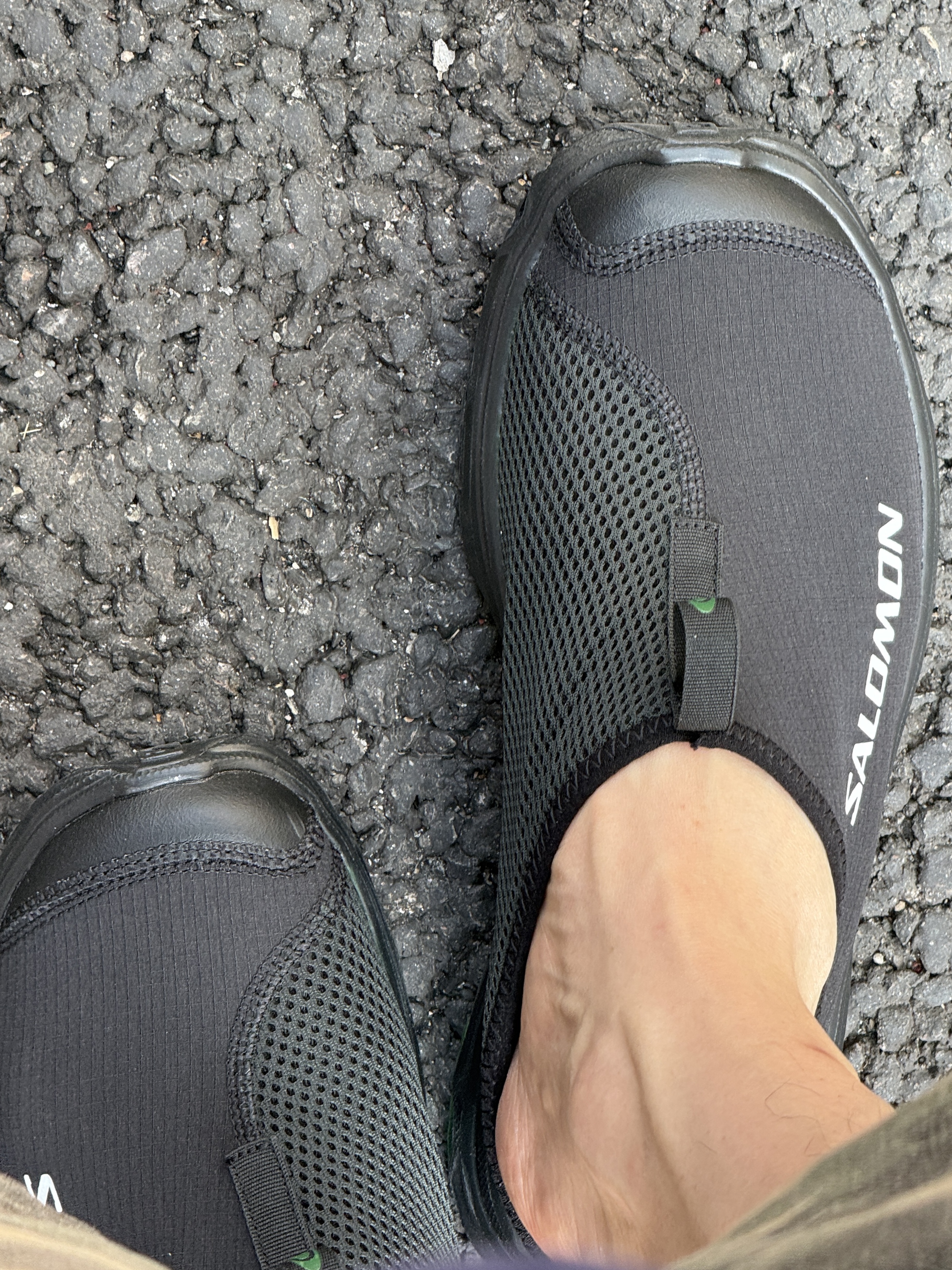 Salomon Rx Slide 3.0 Black, SLOW RECORD HOUSE Carpenter Bermuda Wide Camo Pants Vintage Green 착용 스타일 - 5