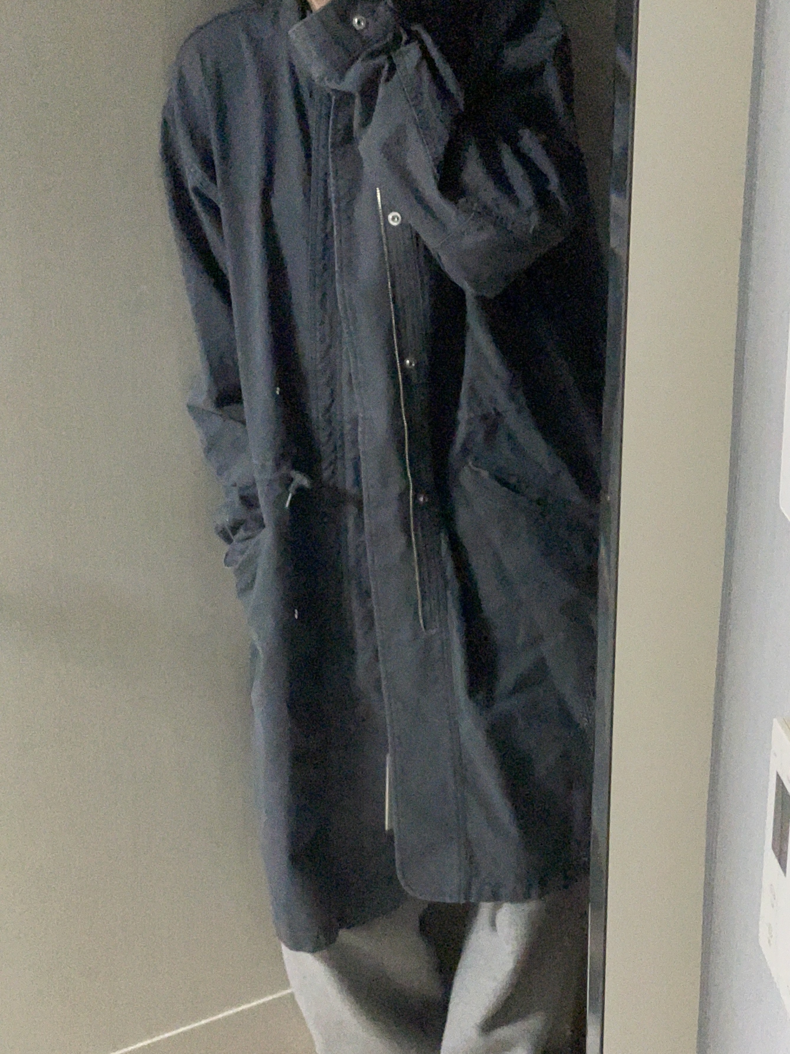Hatchingroom Mods Parka Washed Graphite 착용 스타일