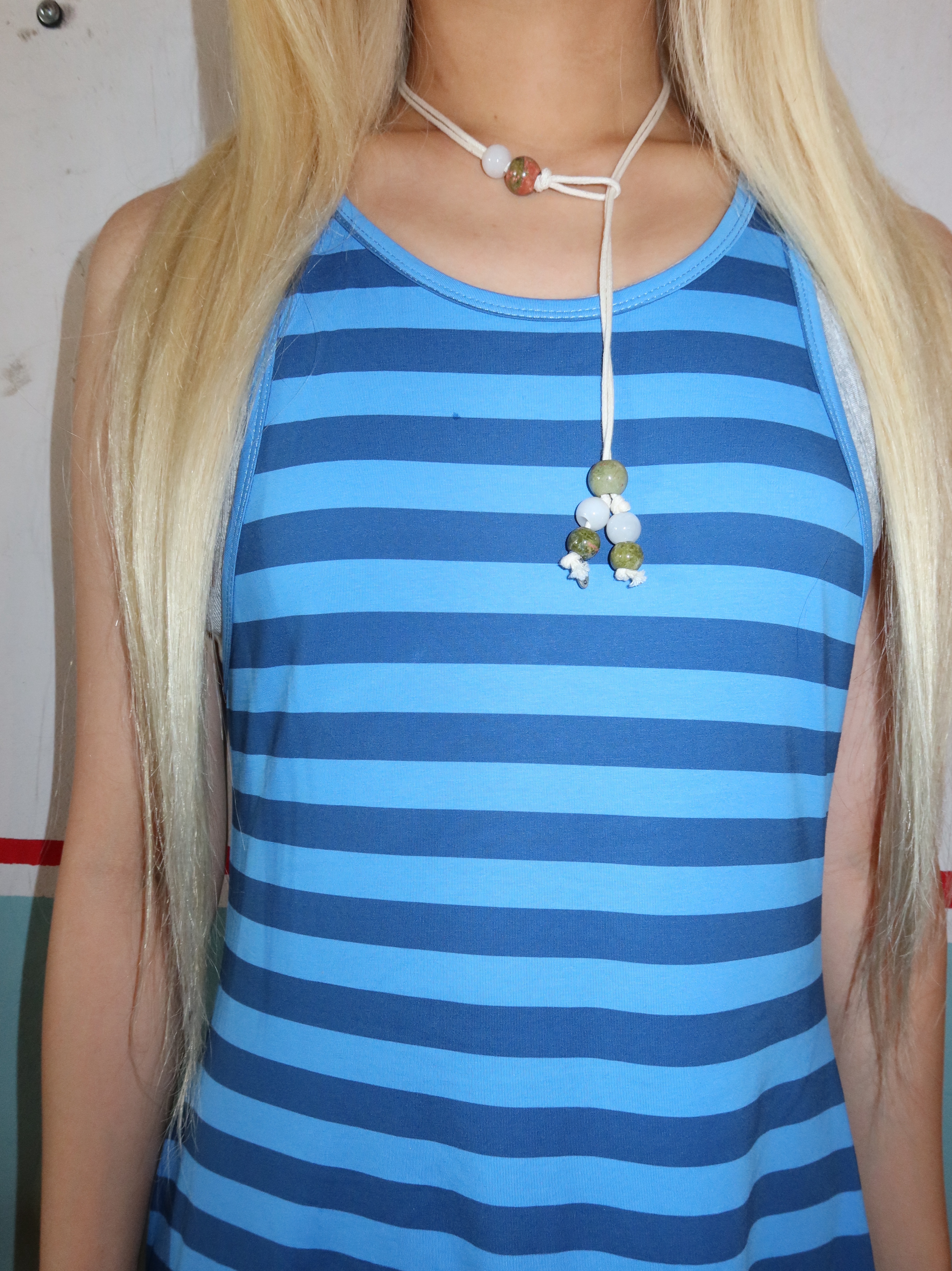 Hono Report Rope Necklace Ivory 착용 스타일 - 2