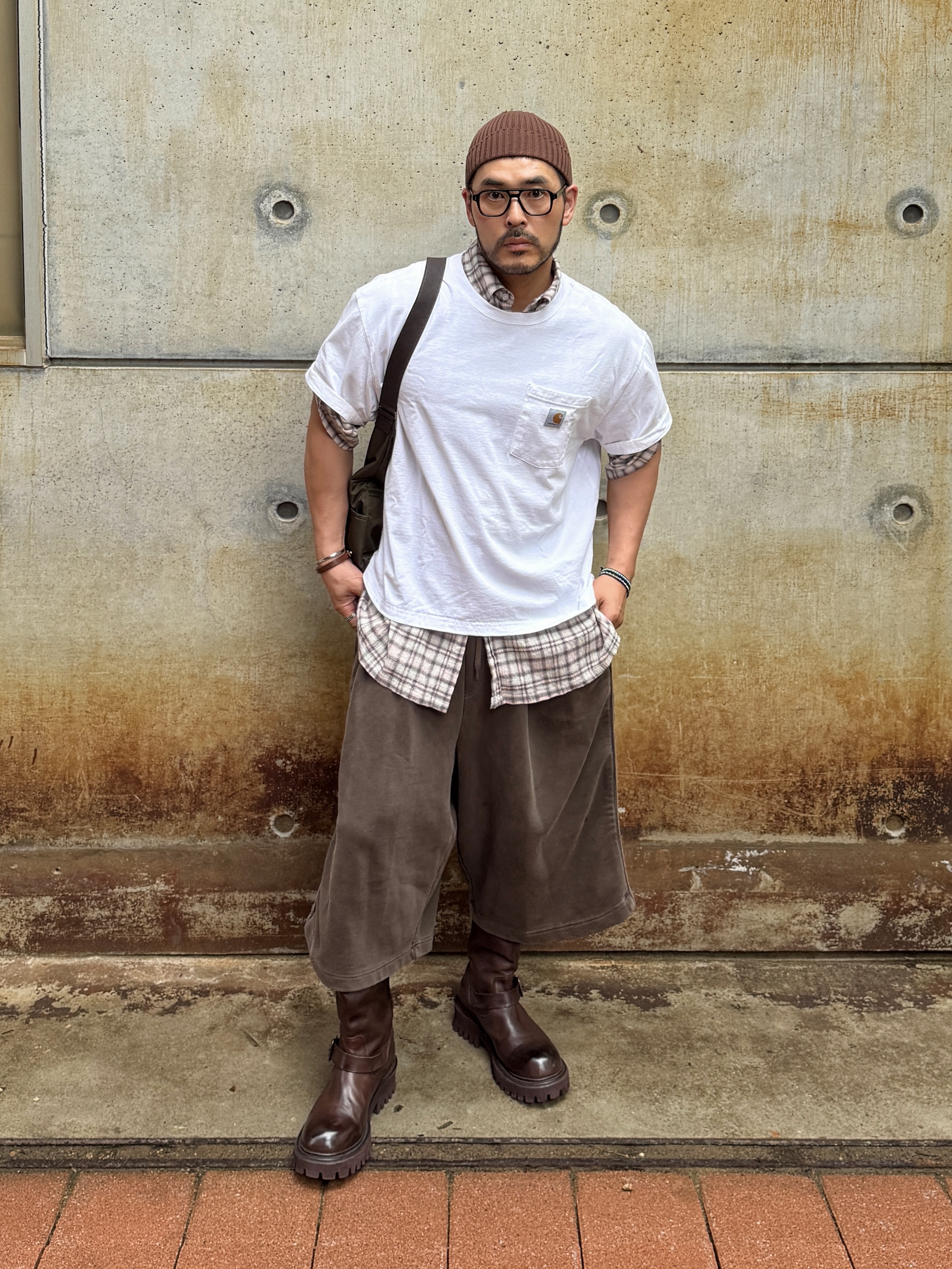 Yase Mud Horsehide Derby Black 착용 스타일 - 3