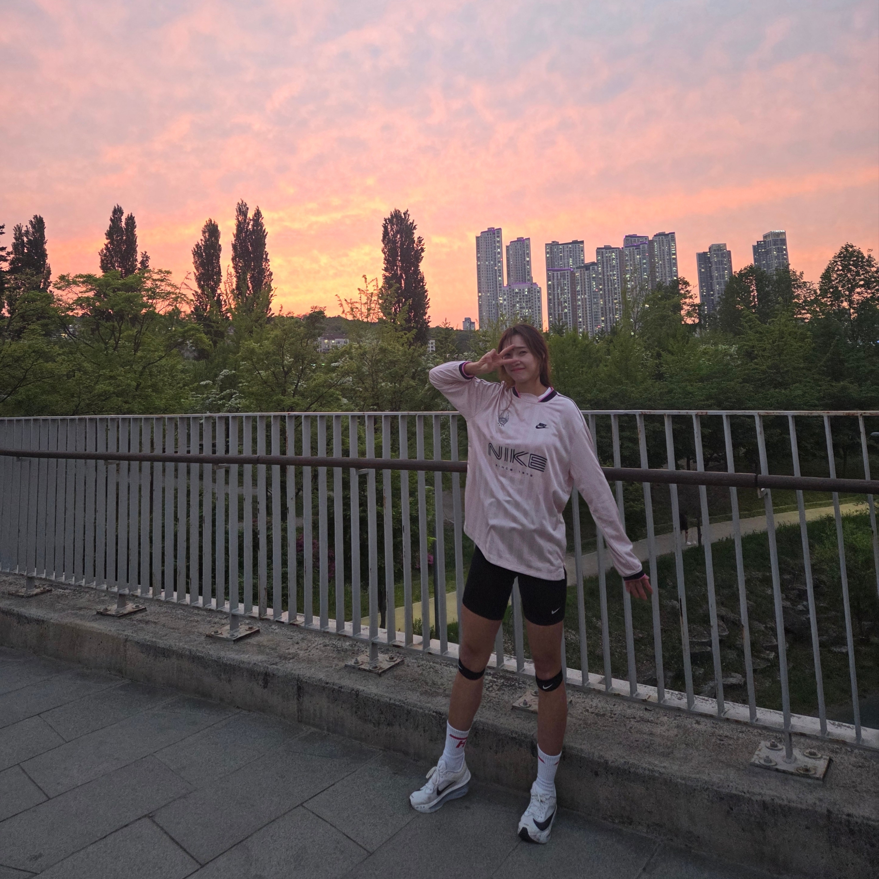 (W) Nike NSW Long Sleeve Jersey Top Silt Red Midnight Navy - Asia, Nike Zoom Fly 6 White Pure Platinum 착용 스타일 - 1
