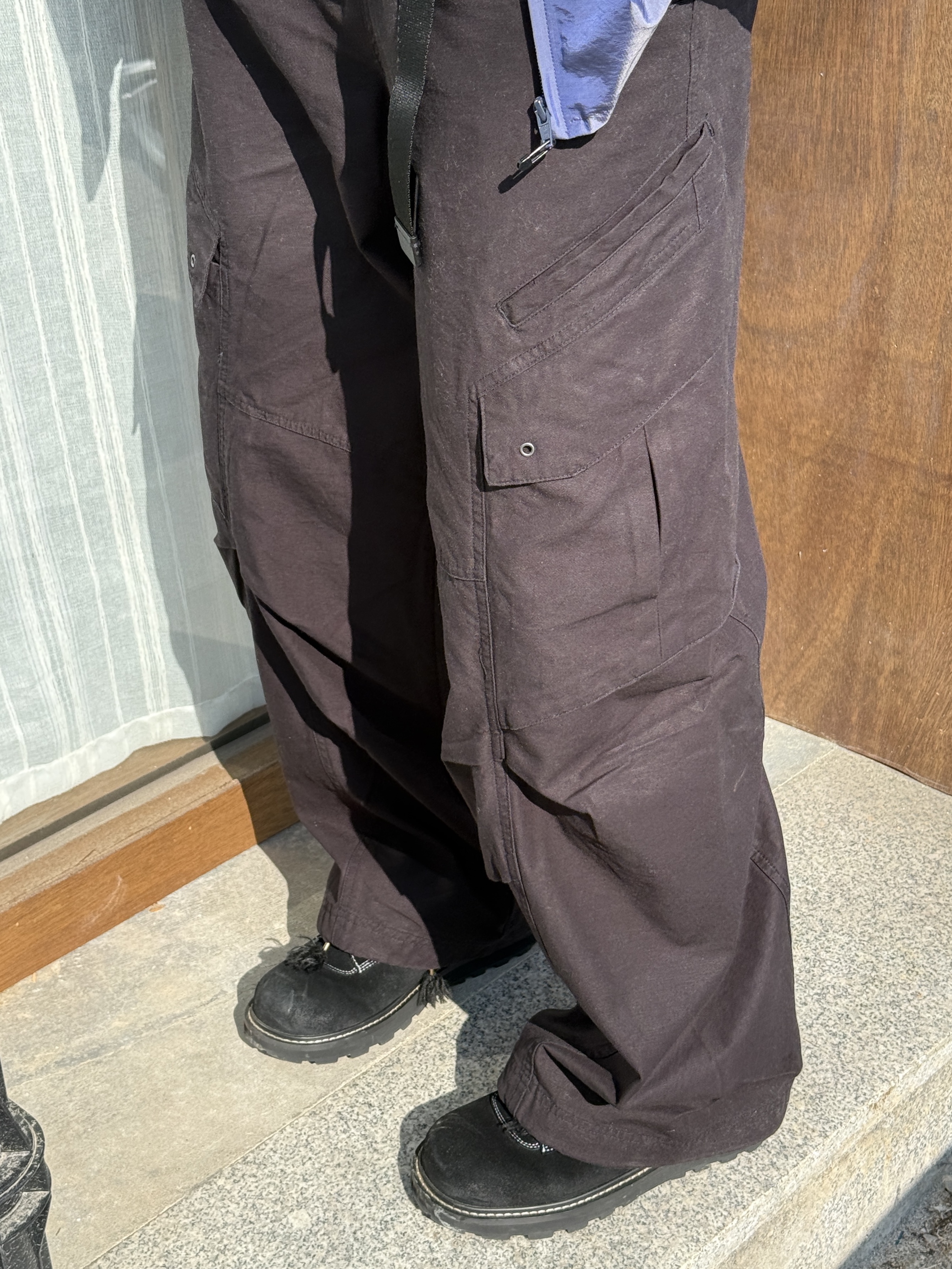 Hatchingroom Wavy Bag High Density Nylon Black 착용 스타일 - 4