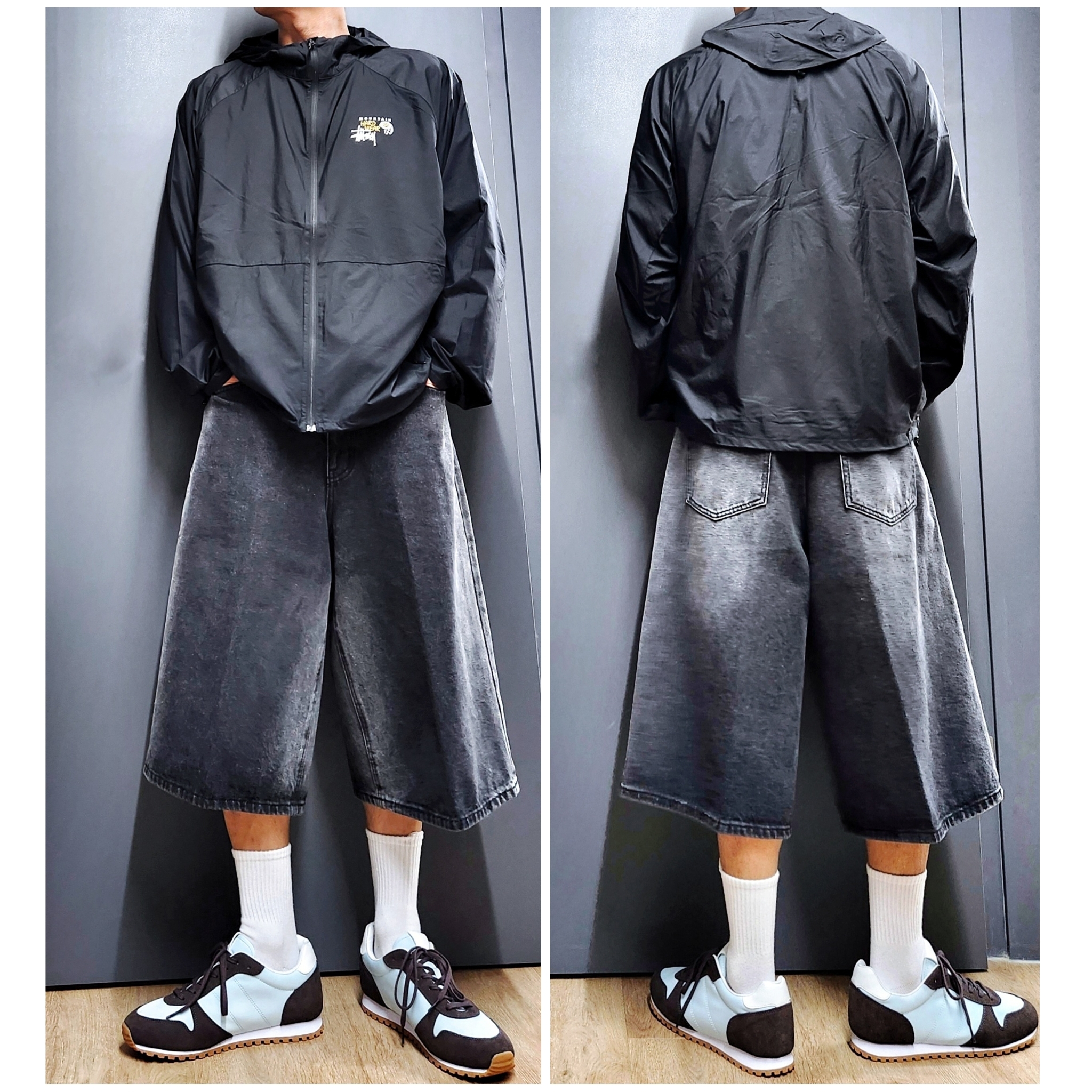 Stussy x Mountain Hardwear Kor Airshell Jacket Black 착용 스타일 - 2