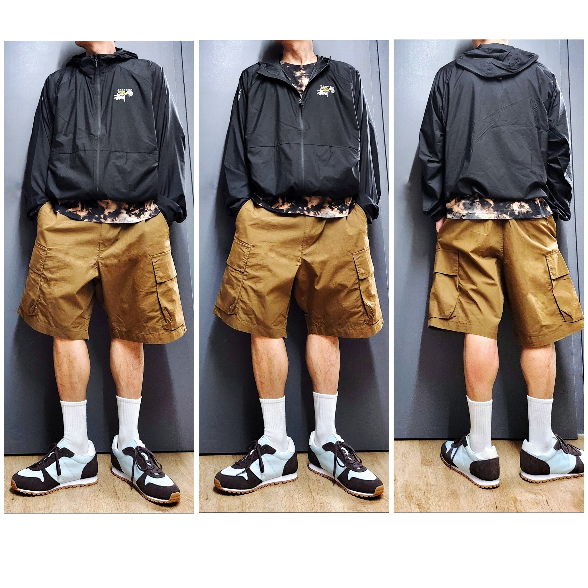 Stussy x Mountain Hardwear Kor Airshell Jacket Black 착용 스타일 - 1