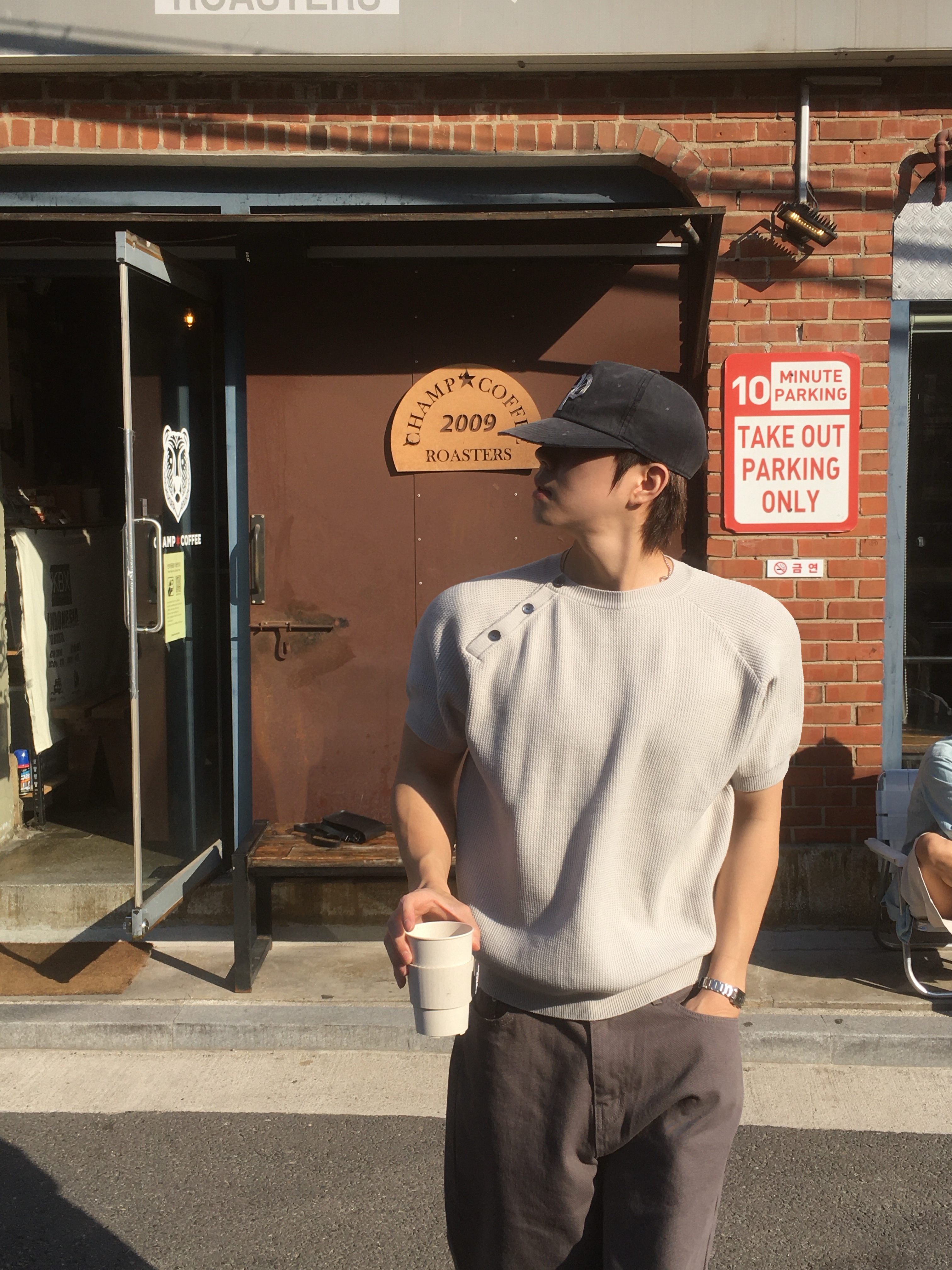 Dr. Martens Adrian Smooth Black, [KREAM 단독] Partimento Reworks Distress Old P Ball Cap VTG Black 착용 스타일 - 3
