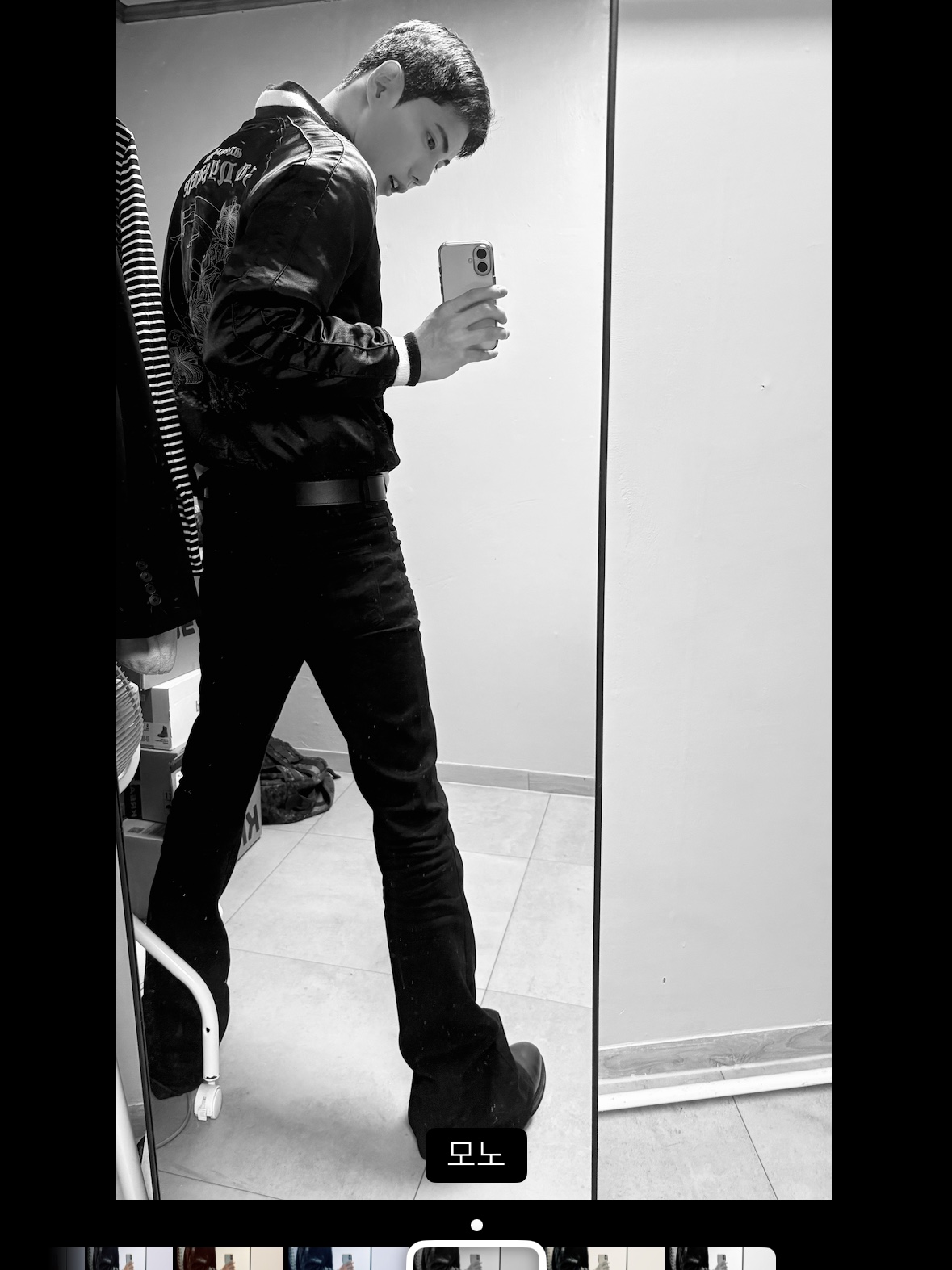 Undermycar Mu.30 Anti Fxxking Logo Play Stretch Flare Black Jeans 착용 스타일