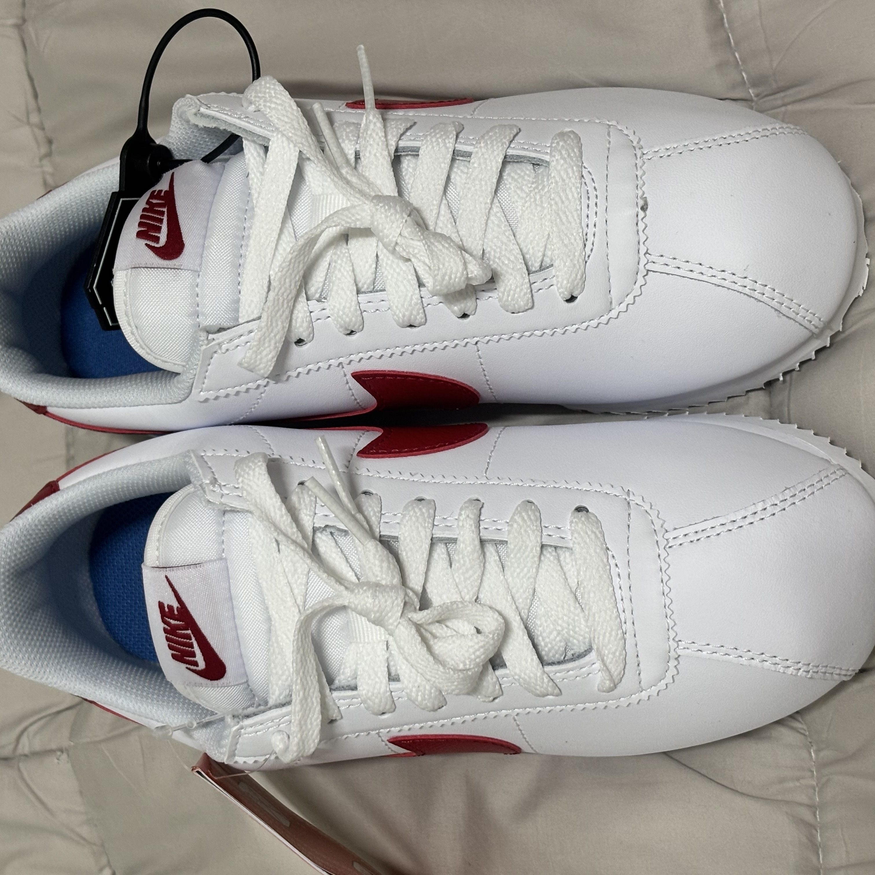 (W) Nike Cortez Leather White Varsity Red 착용 스타일 - 4