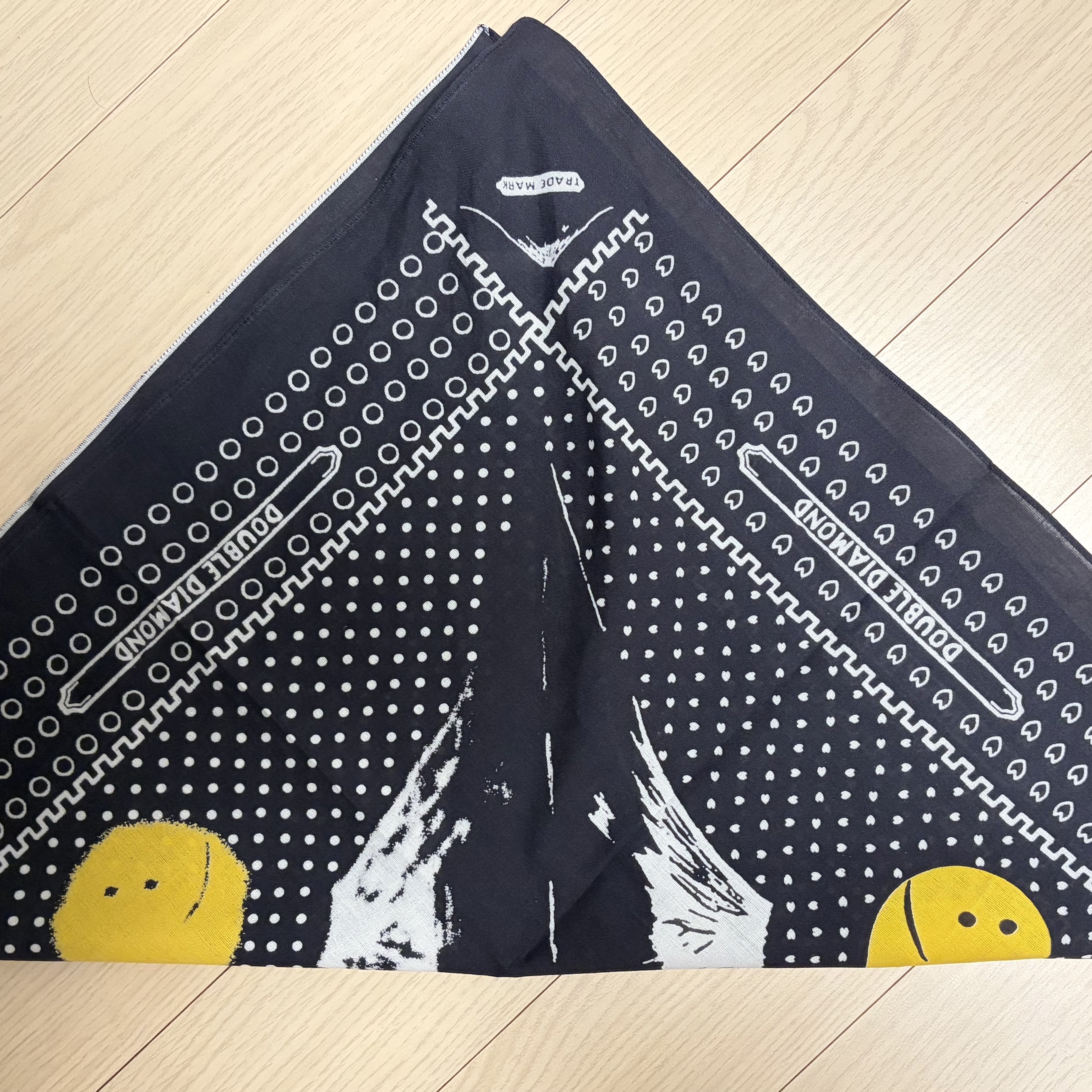 Kapital Fastcolor Selvedge Bandana Black 착용 스타일 - 1