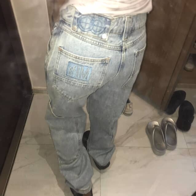 Plastic Product MPa Calf Pocket Pants Steel Blue 착용 스타일 - 2
