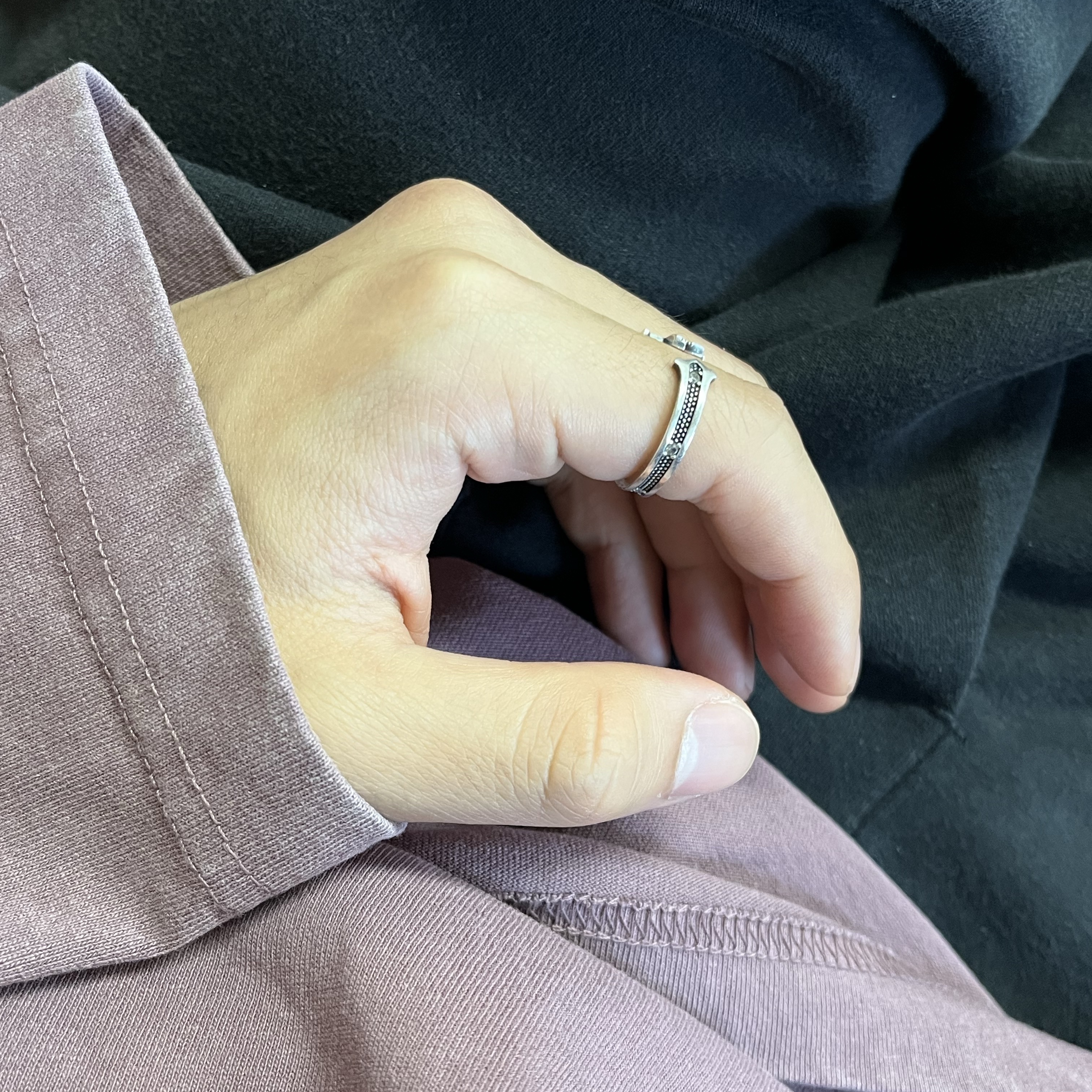 [프리오더] Polyteru 925 Silver Ring 001 Symbol P 착용 스타일