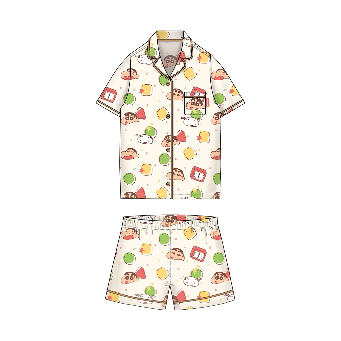 - Spao x Shinchan Short Sleeve Pajamas Ivroy