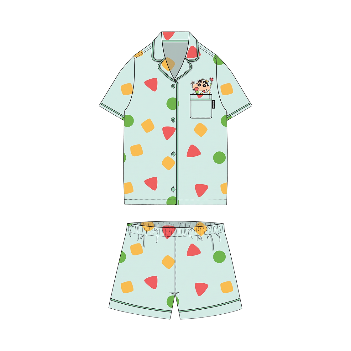 스파오 x 짱구 반팔 파자마 민트(Spao x Shinchan Short Sleeve Pajamas Mint) - 1