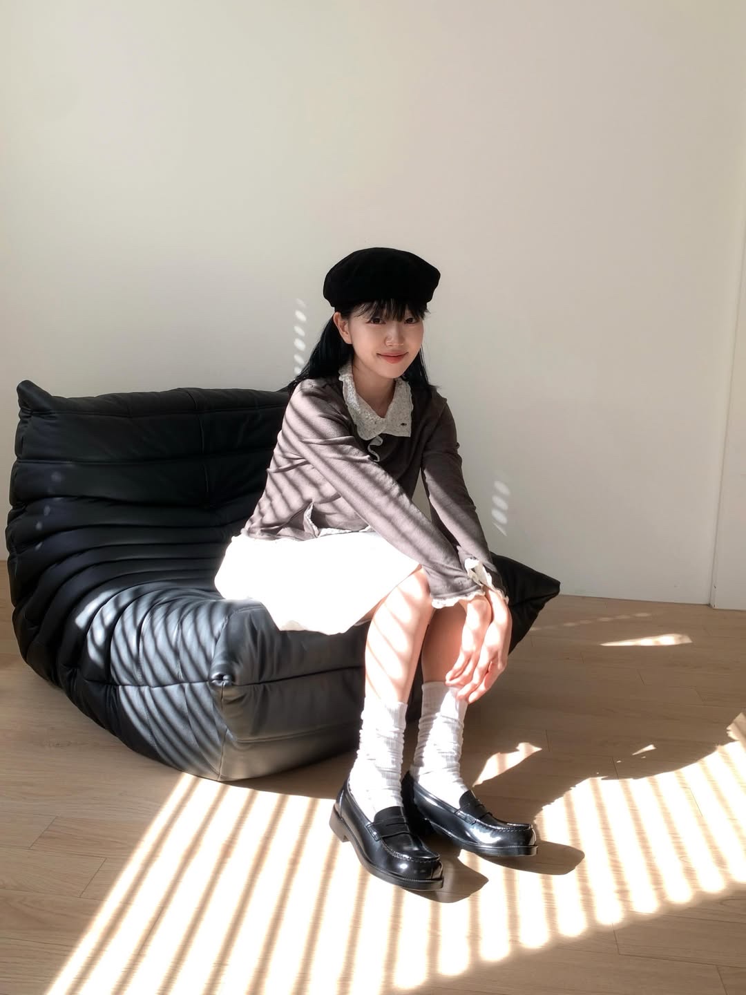 Haruta HS-4900 Oiko Loafer Black 착용 스타일 - 3