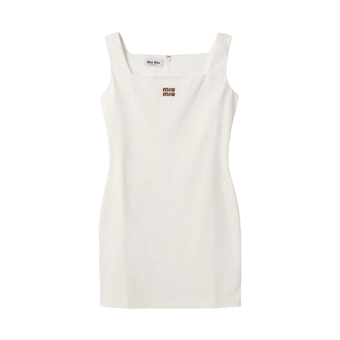 MF6408-1965-F0009 (W) Miu Miu Jersey Mini Dress White