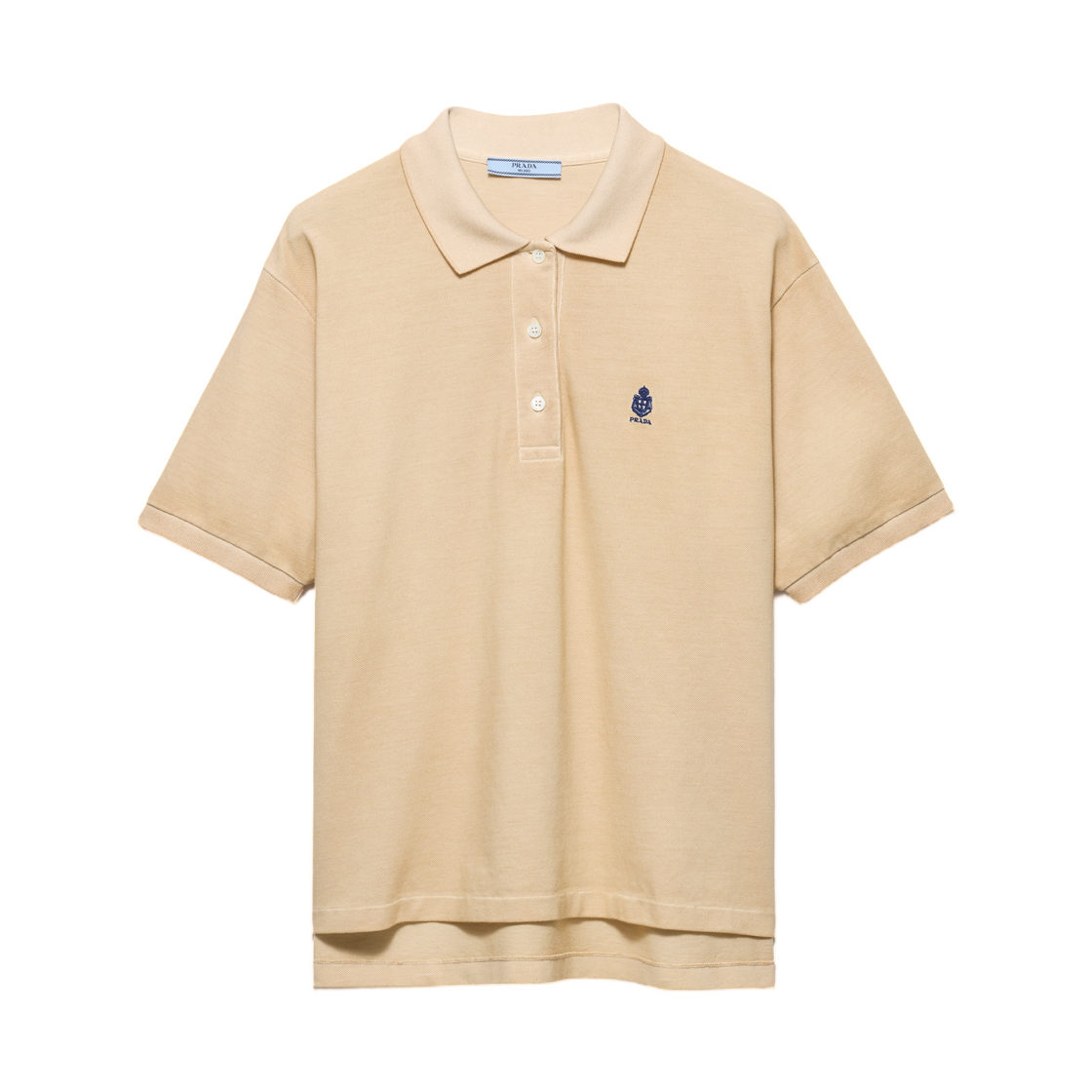 39666R-19OV-F0F24 (W) Prada Pique Polo Shirt Desert Beige
