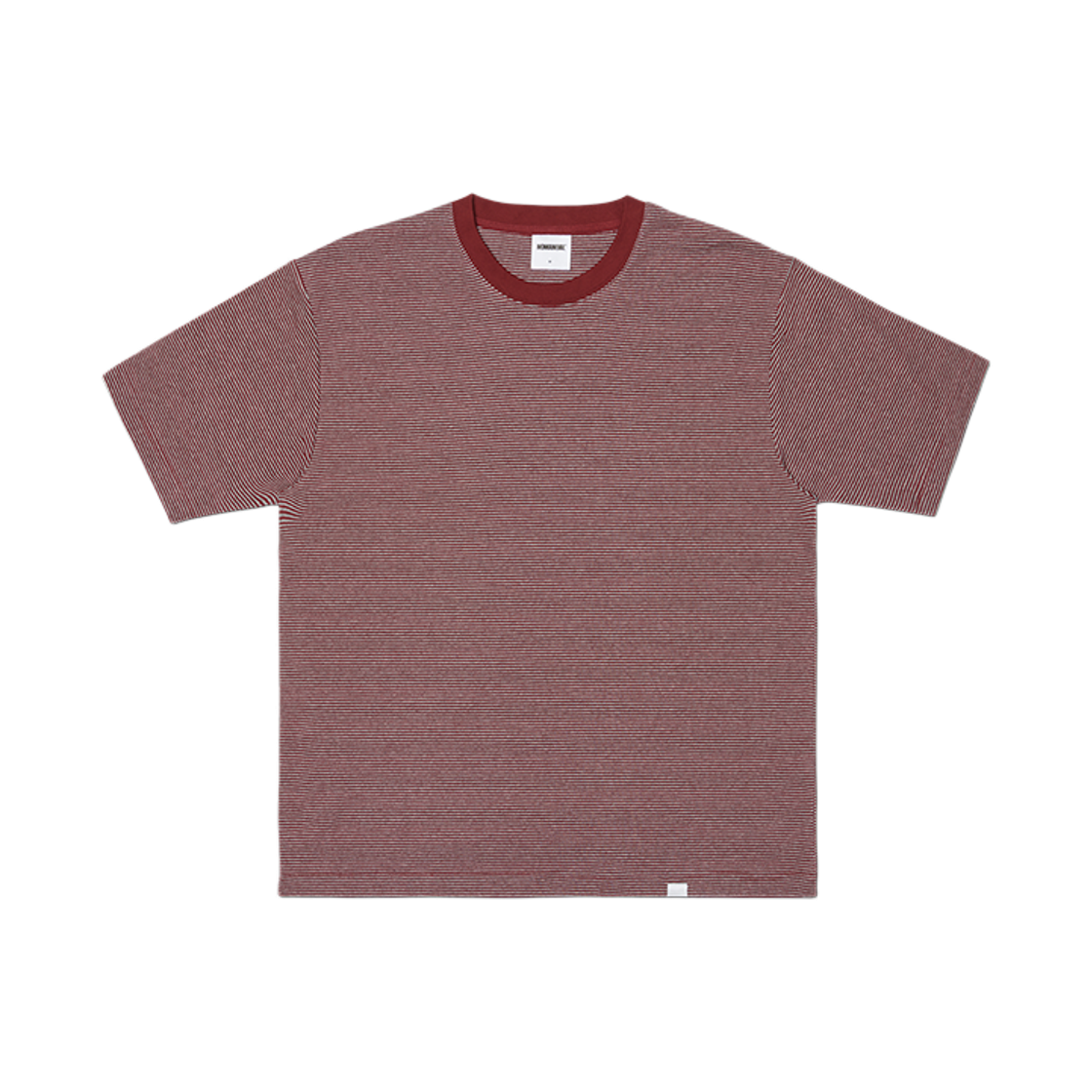 NMSS62TS20BGD NOMANUAL Fine Stripe T-Shirt Burgundy