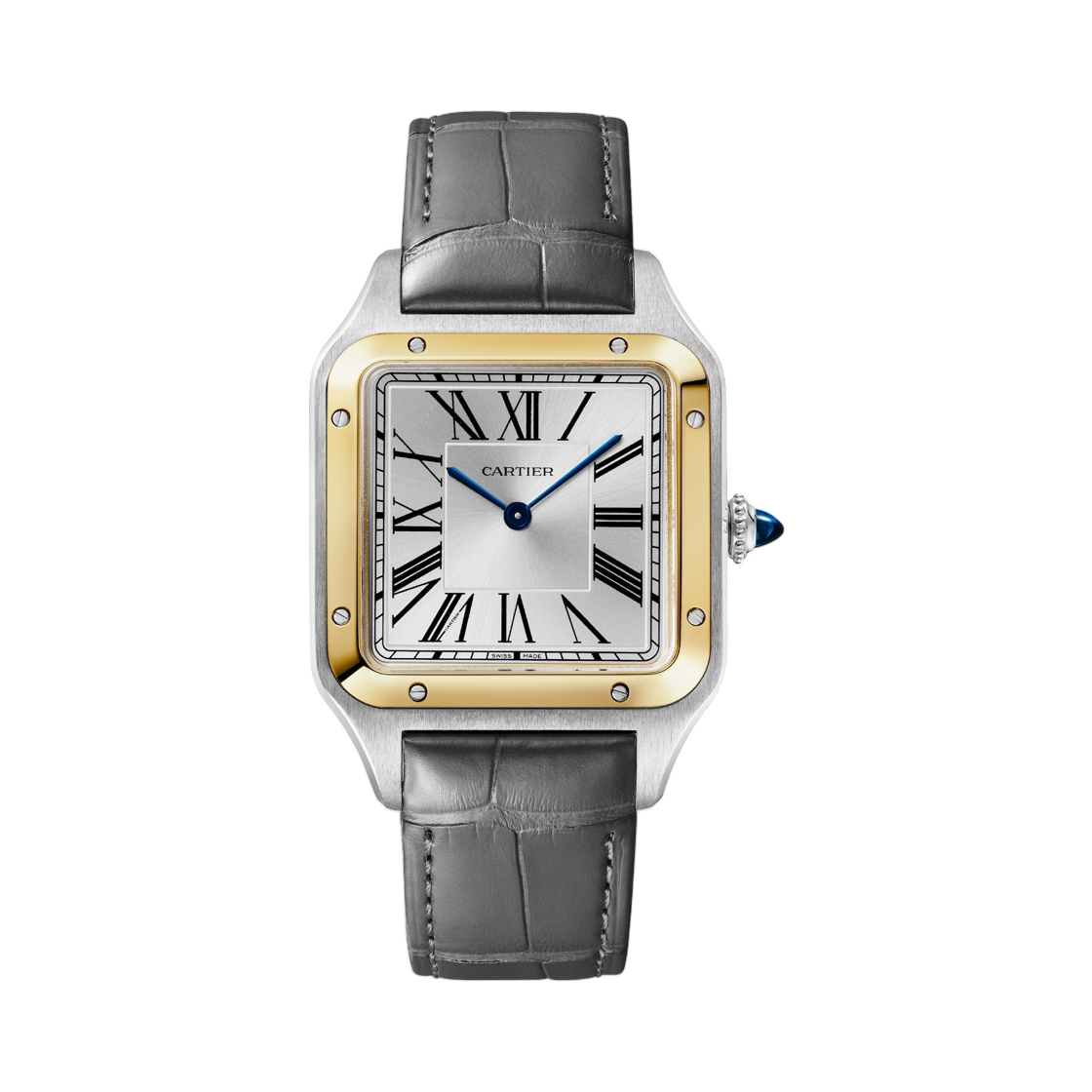까르띠에 산토스-뒤몽 워치 옐로우골드 그레이 엘리게이터 스킨(Cartier Santos-Dumont Watch Yellow Gold Grey Alligator Skin) - 1