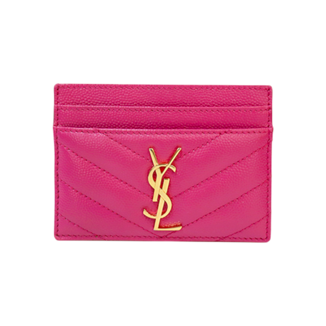 ITND6CPQL2B9 Saint Laurent Pink Monogram Card Holder Wallet C-B60267