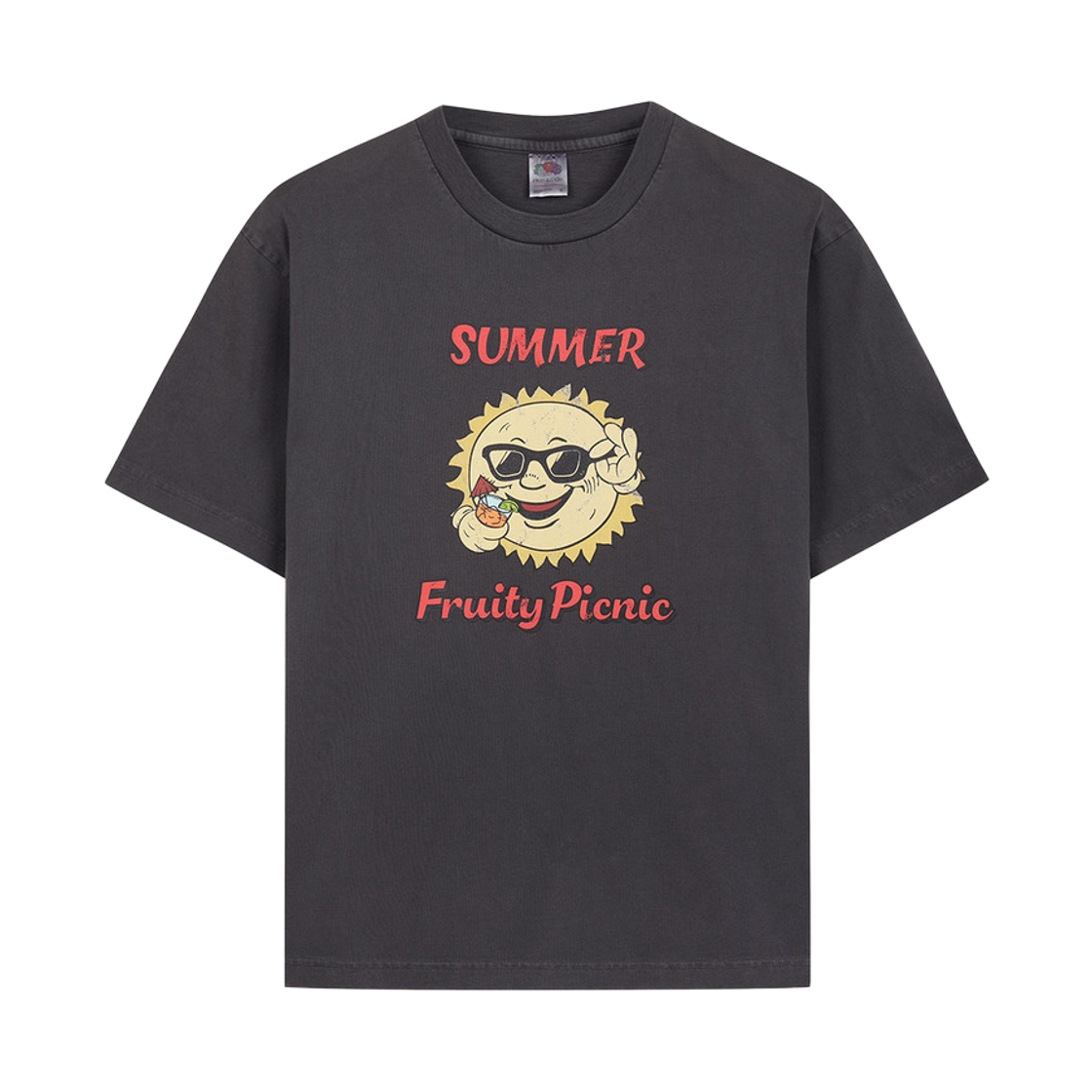 프룻오브더룸 피그먼트 프루티 피크닉 반팔티셔츠 차콜 그레이(fruitoftheloom Pigment Fruity Picnic Banpal T-shirts CHARCOAL GREY)