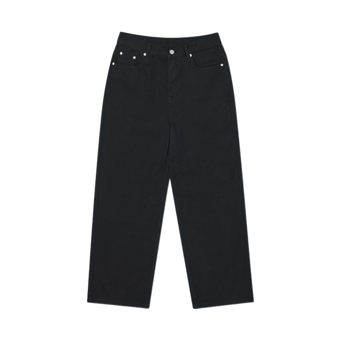 NMSS62PT02BLK NOMANUAL Roomy Loose Cotton Pants Black