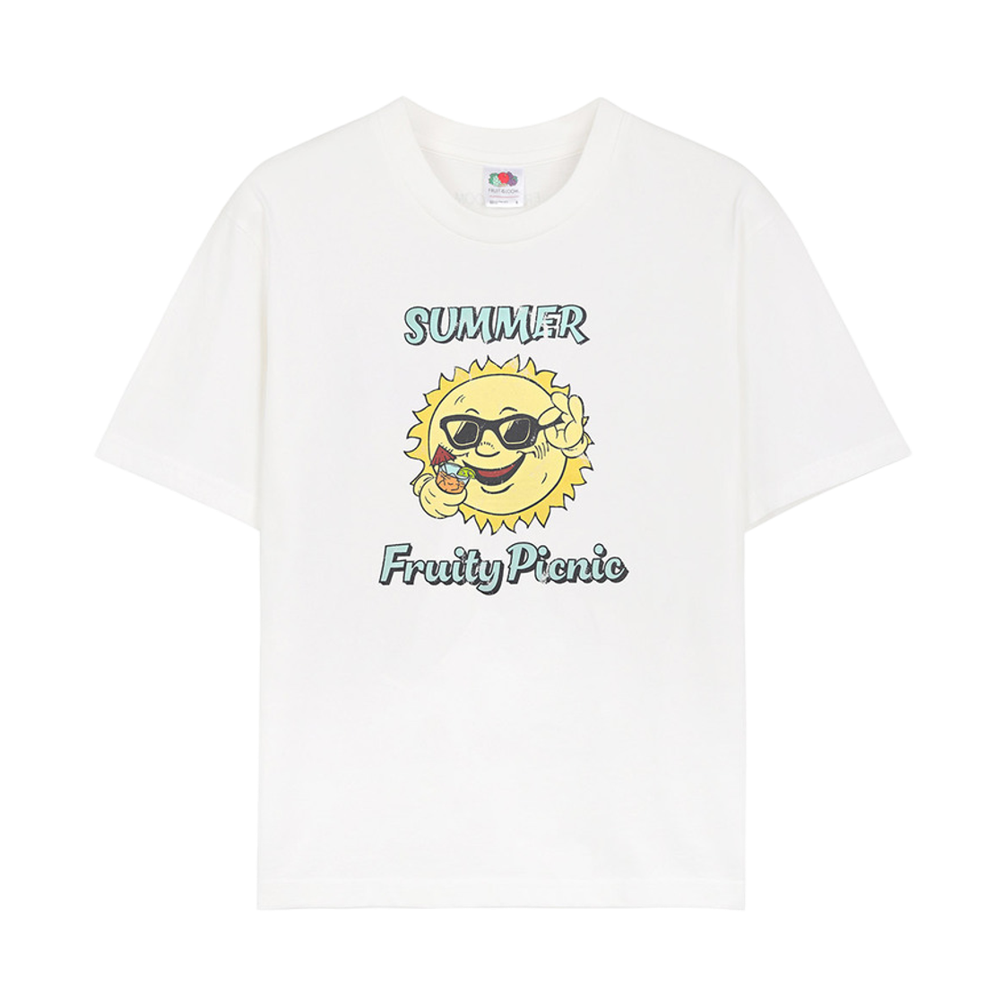 프룻오브더룸 피그먼트 프루티 피크닉 반팔티셔츠 화이트(fruitoftheloom Pigment Fruity Picnic Banpal T-shirts WHITE)