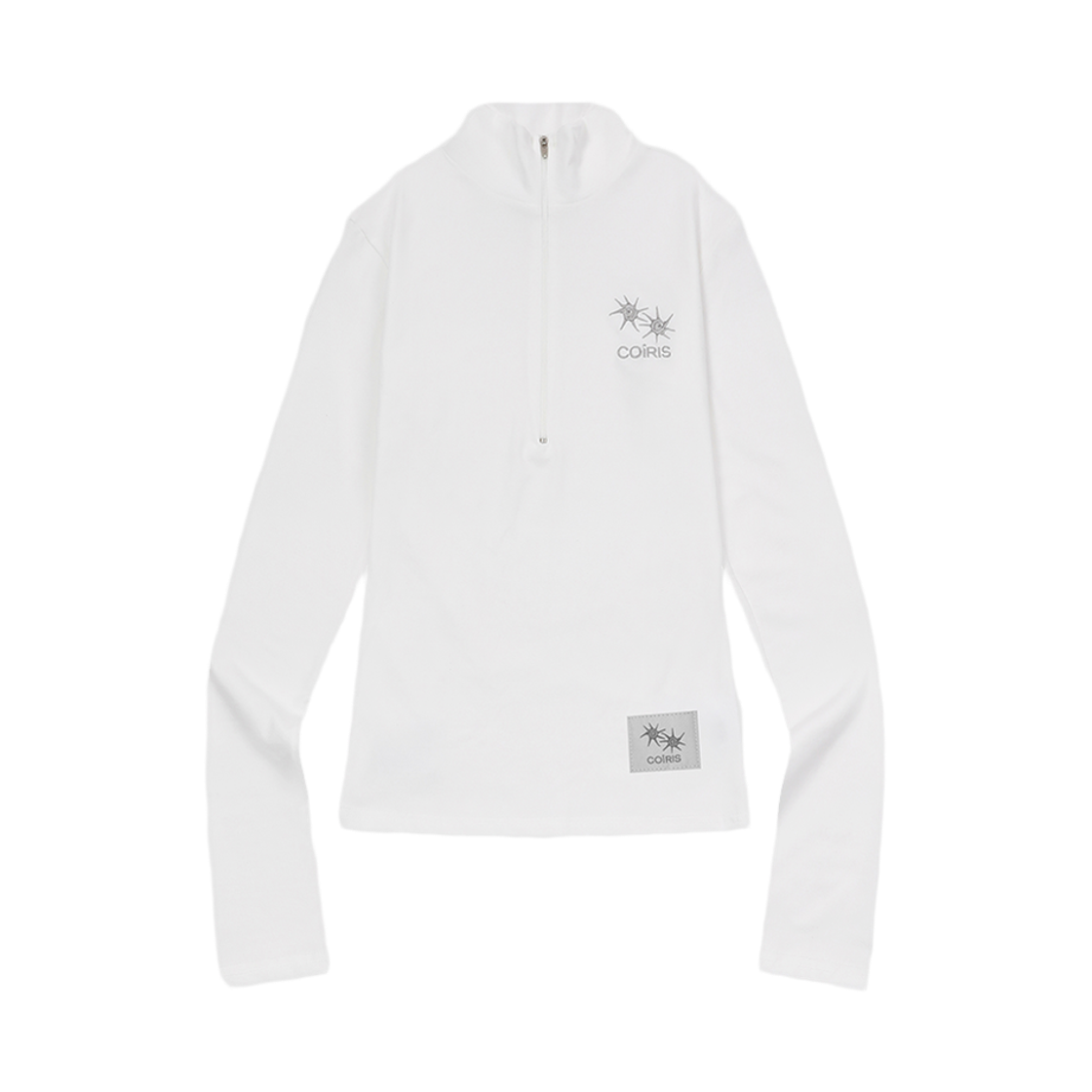 코이리스 유이나 라이트 슬림핏 크롭 반집업 화이트(Coiris Yuina Light Slim Fit Crop Half Zip-Up White)