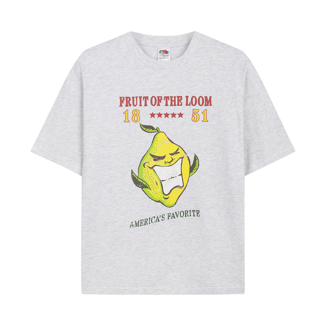 프룻오브더룸 프룻 1851 레몬 반팔티셔츠 멜란지 그레이 라이트(fruitoftheloom Fruit 1851 Lemon Banpal T-shirts MELANGE GREY LIGHT)